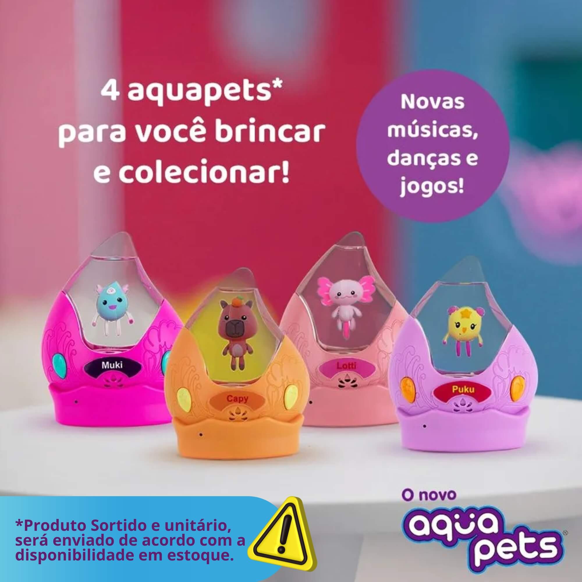 Brinquedo Infantil Aquapets Pet Interativo Sortido e Unitário Multikids - BR2501