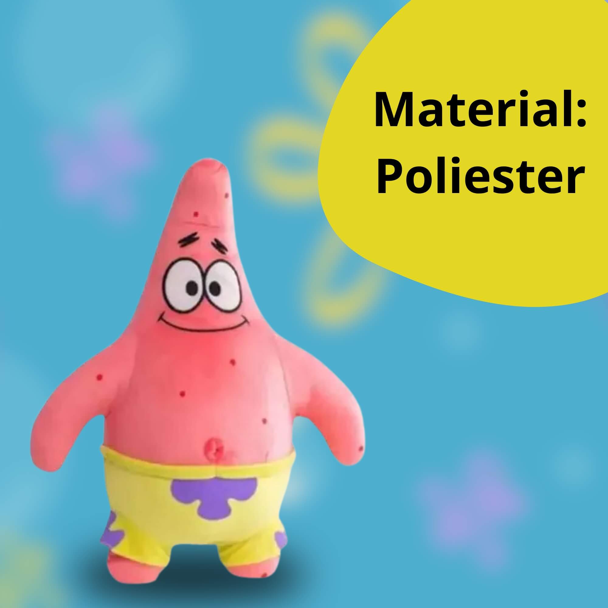 Brinquedo Pelúcia Infantil Bob Esponja Patrick Estrela 45cm Poliéster Multikids - BR2522