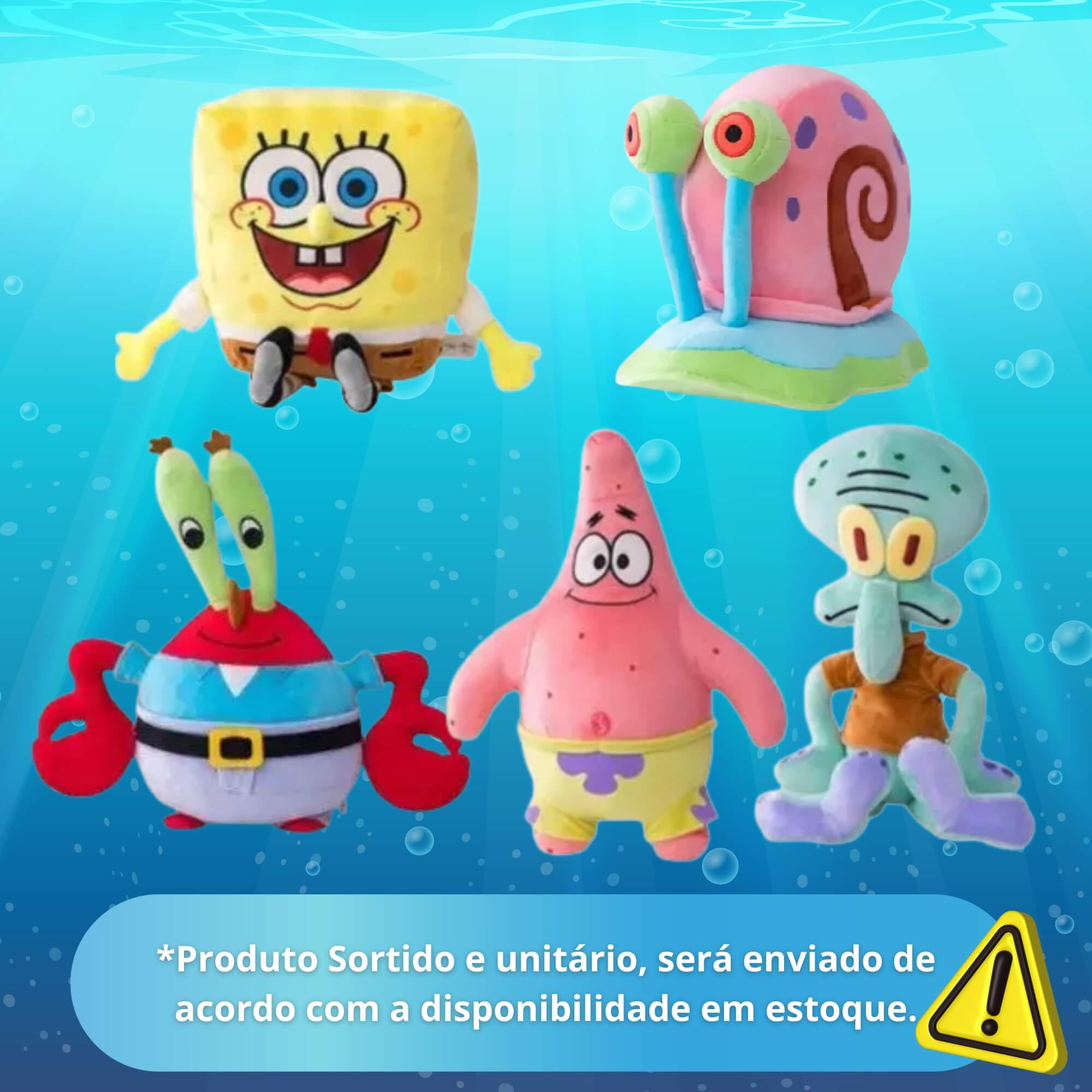 Pelúcia Mini Turma do Bob Esponja Sortida e Unitária Multikids - BR2523