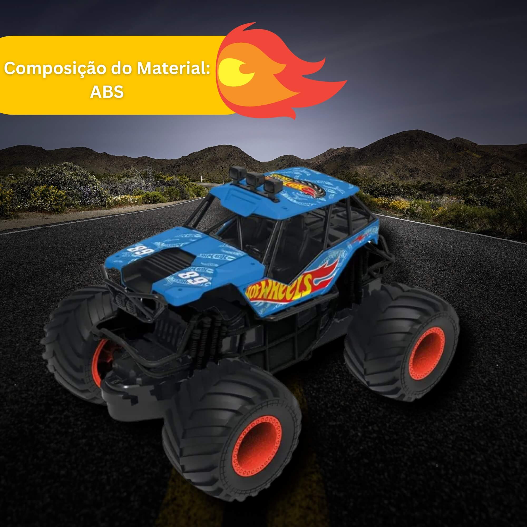 Brinquedo Infantil Caminhão Monstro Hot Wheels Luz e Som Multikids - BR2528