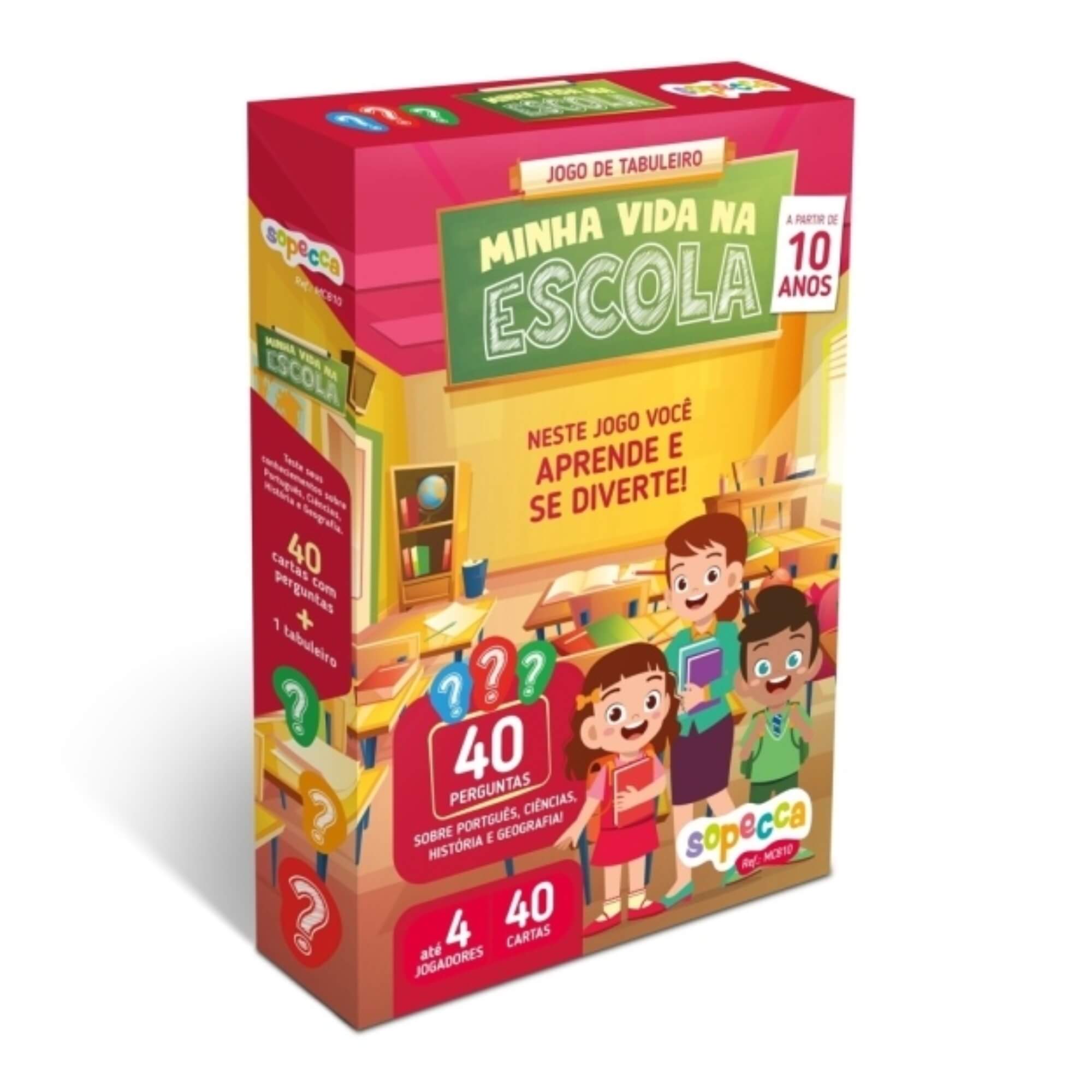 Jogo de Tabuleiro Infantil Minha Vida na Escola +10 Anos Sopecca - MC810