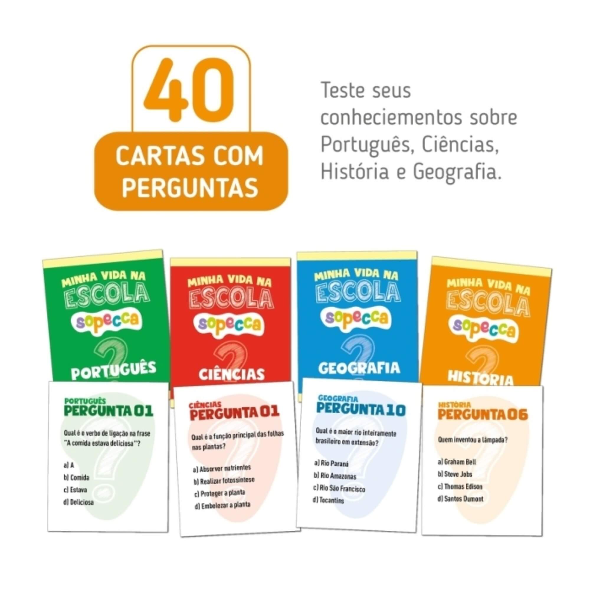Jogo de Tabuleiro Infantil Minha Vida na Escola +10 Anos Sopecca - MC810