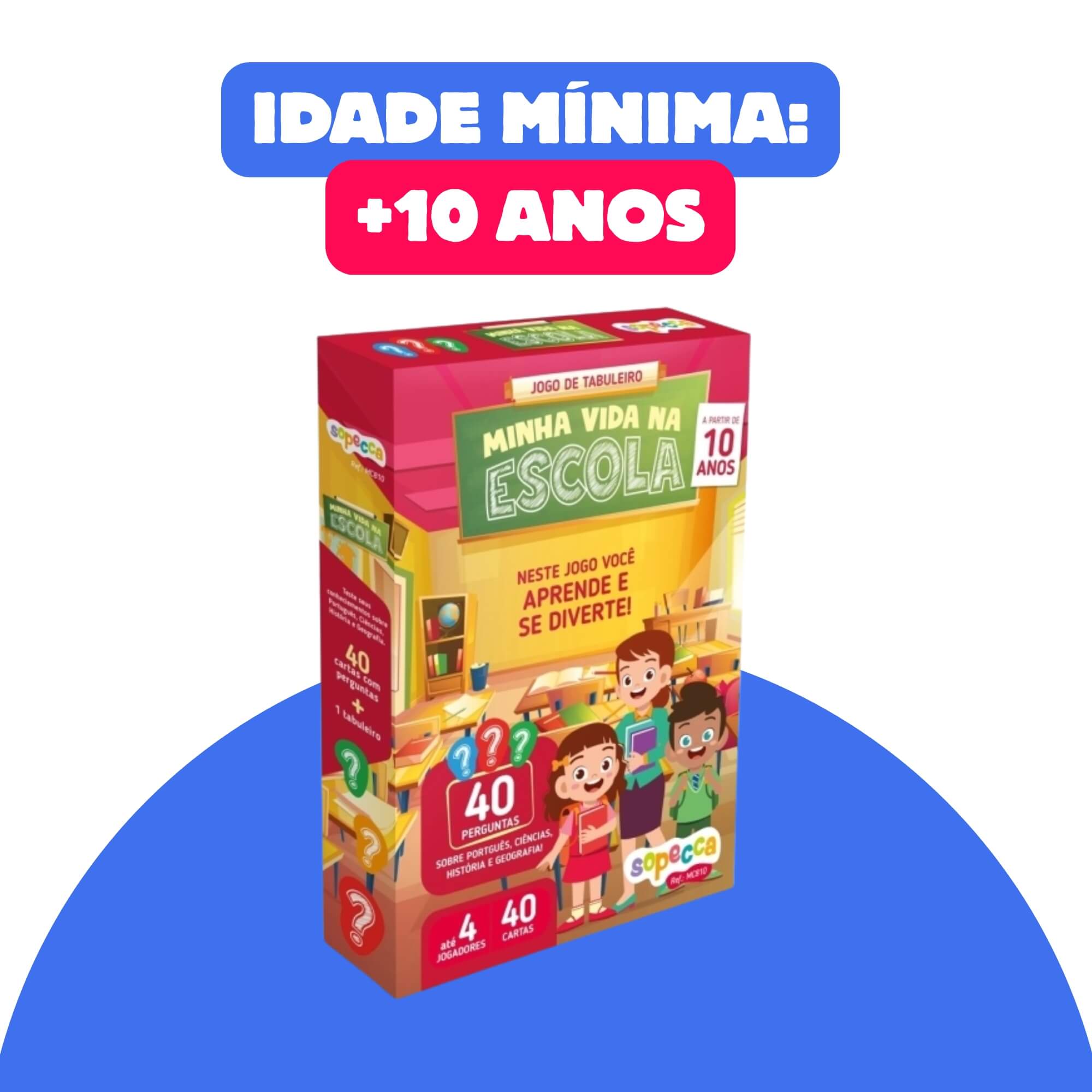 Jogo de Tabuleiro Infantil Minha Vida na Escola +10 Anos Sopecca - MC810