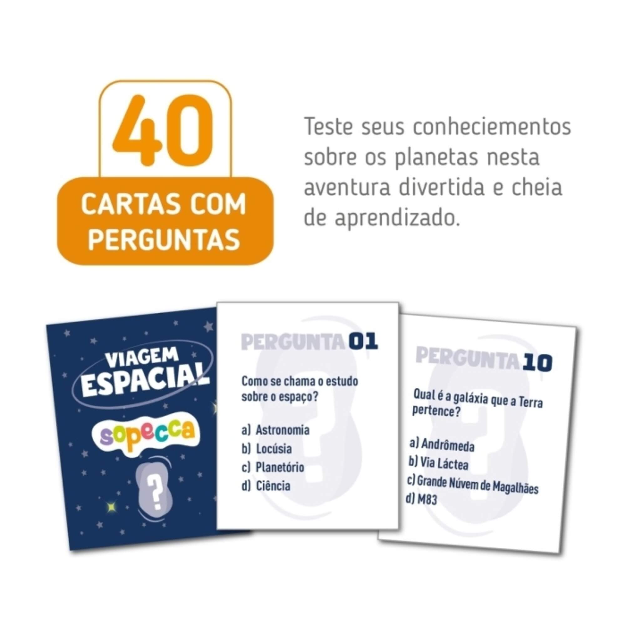 Jogo de Tabuleiro Viagem Espacial +10 anos Sopecca - MC811