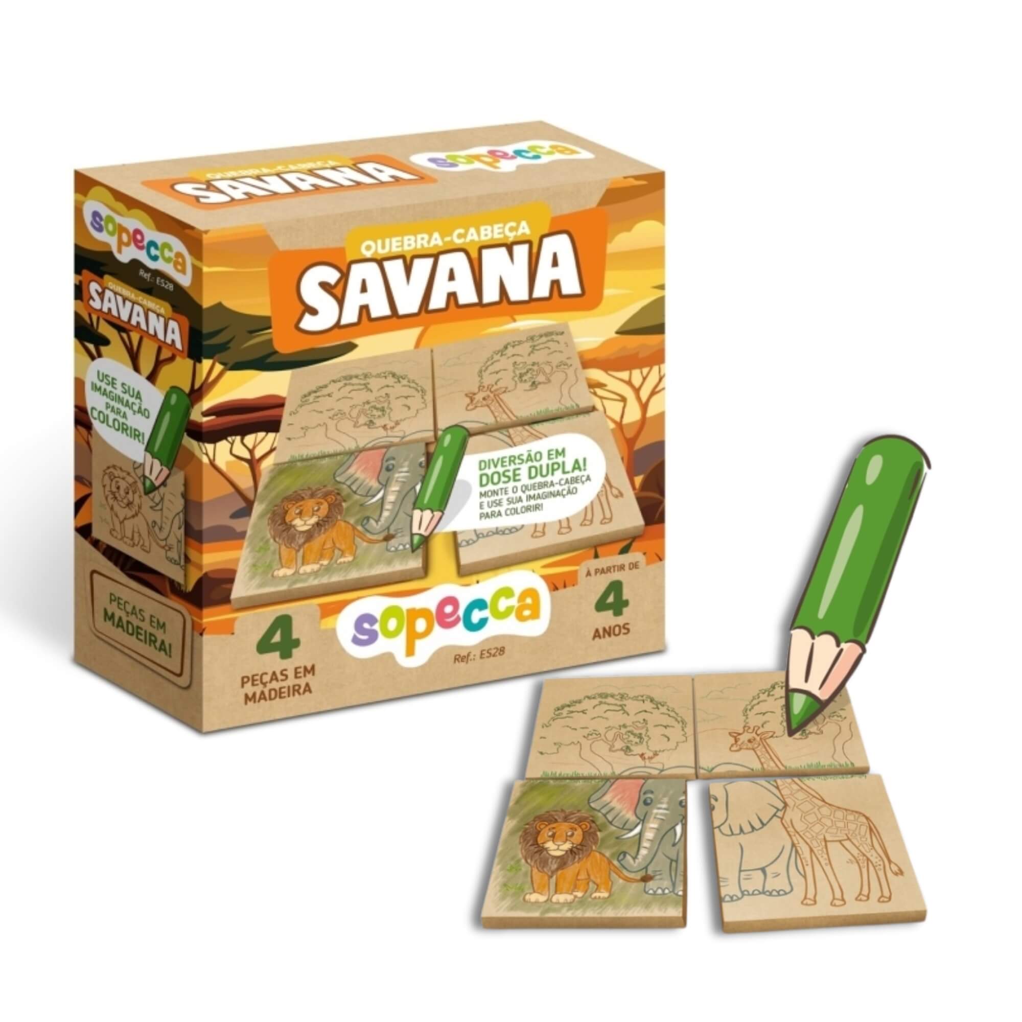 Quebra Cabeça Infantil Savana Sopecca - ES28