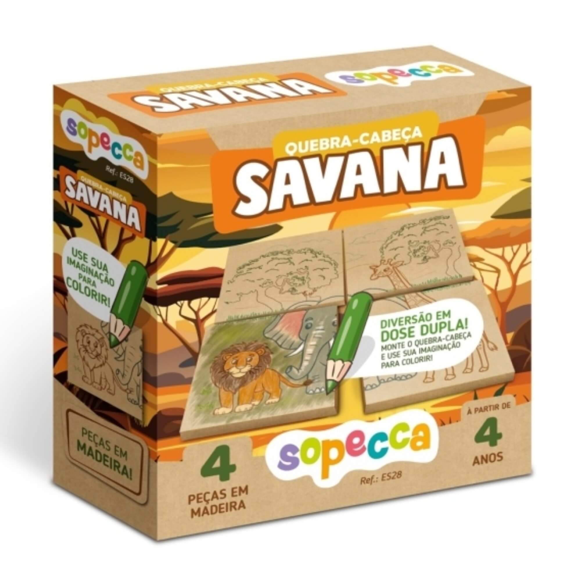 Quebra Cabeça Infantil Savana Sopecca - ES28