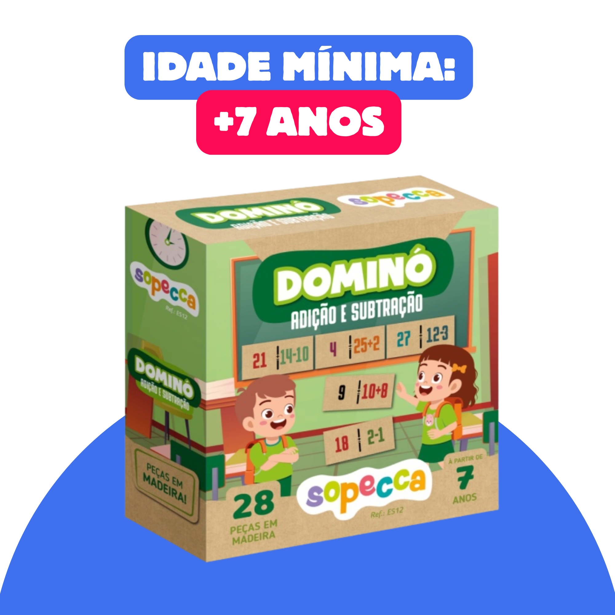 Jogo Infantil Educativo Dominó Adição e Subtração Sopecca - ES12