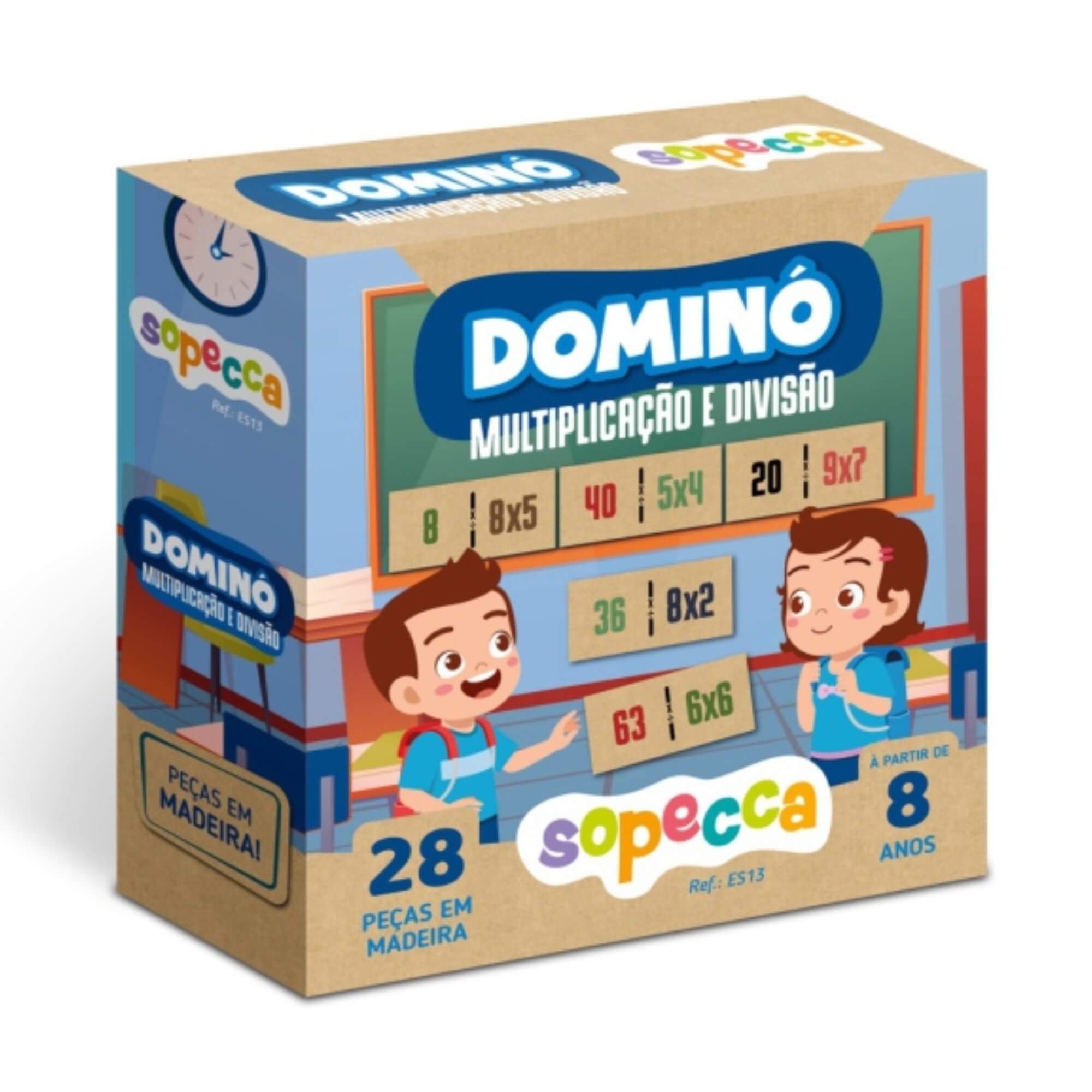 Jogo Infantil Educativo Dominó Multiplicação e Divisão Sopecca - ES13