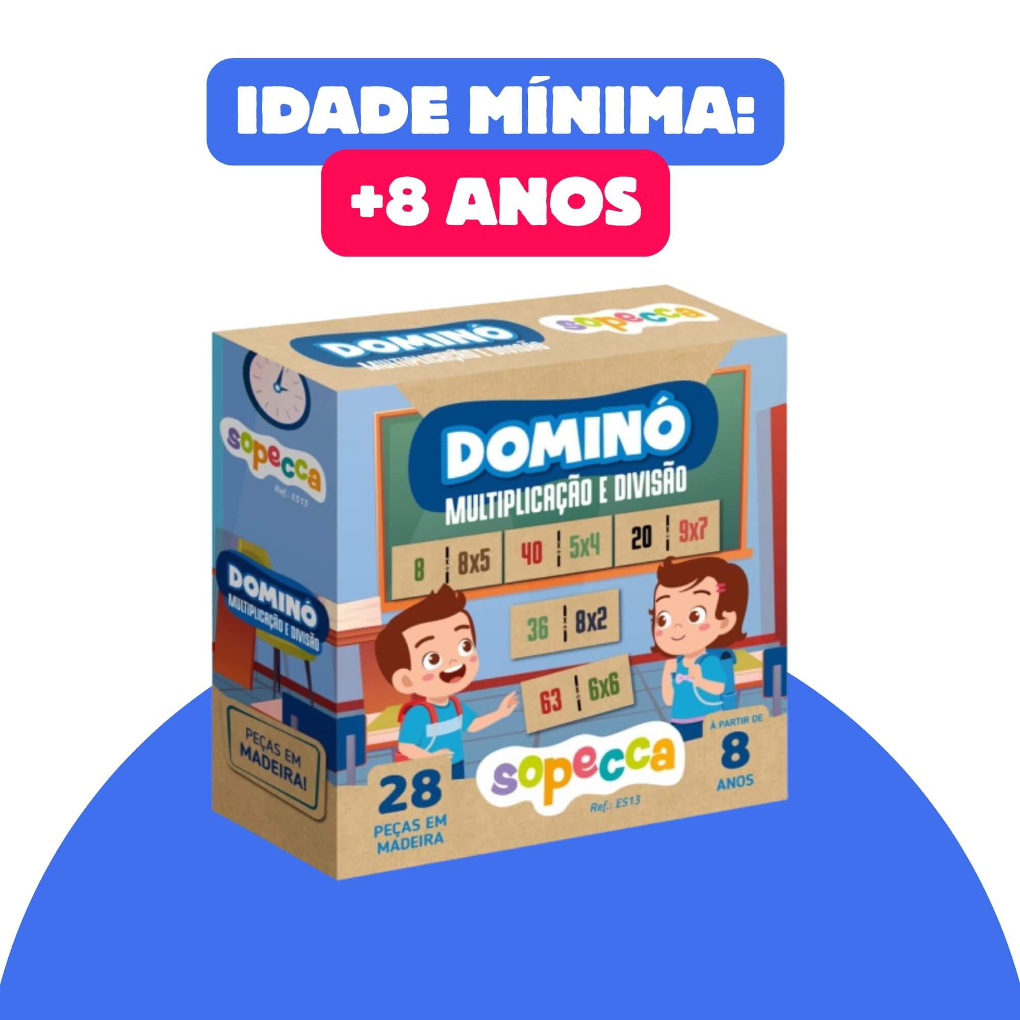 Jogo Infantil Educativo Dominó Multiplicação e Divisão Sopecca - ES13