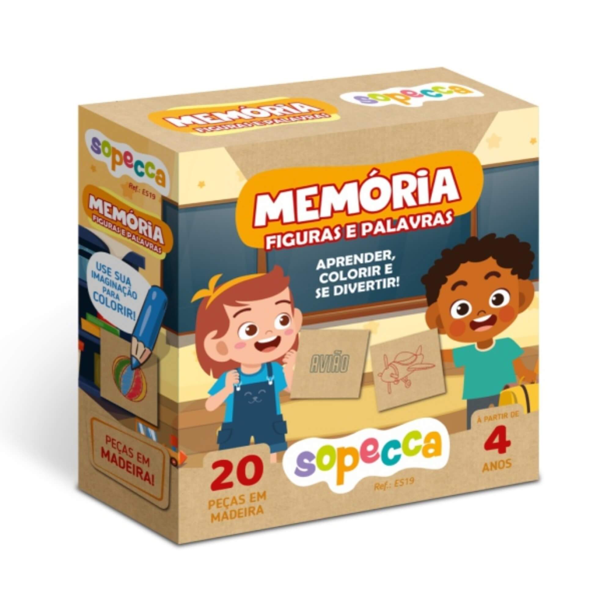 Jogo da Memória Infantil Memória Figuras e Palavras Sopecca - ES19