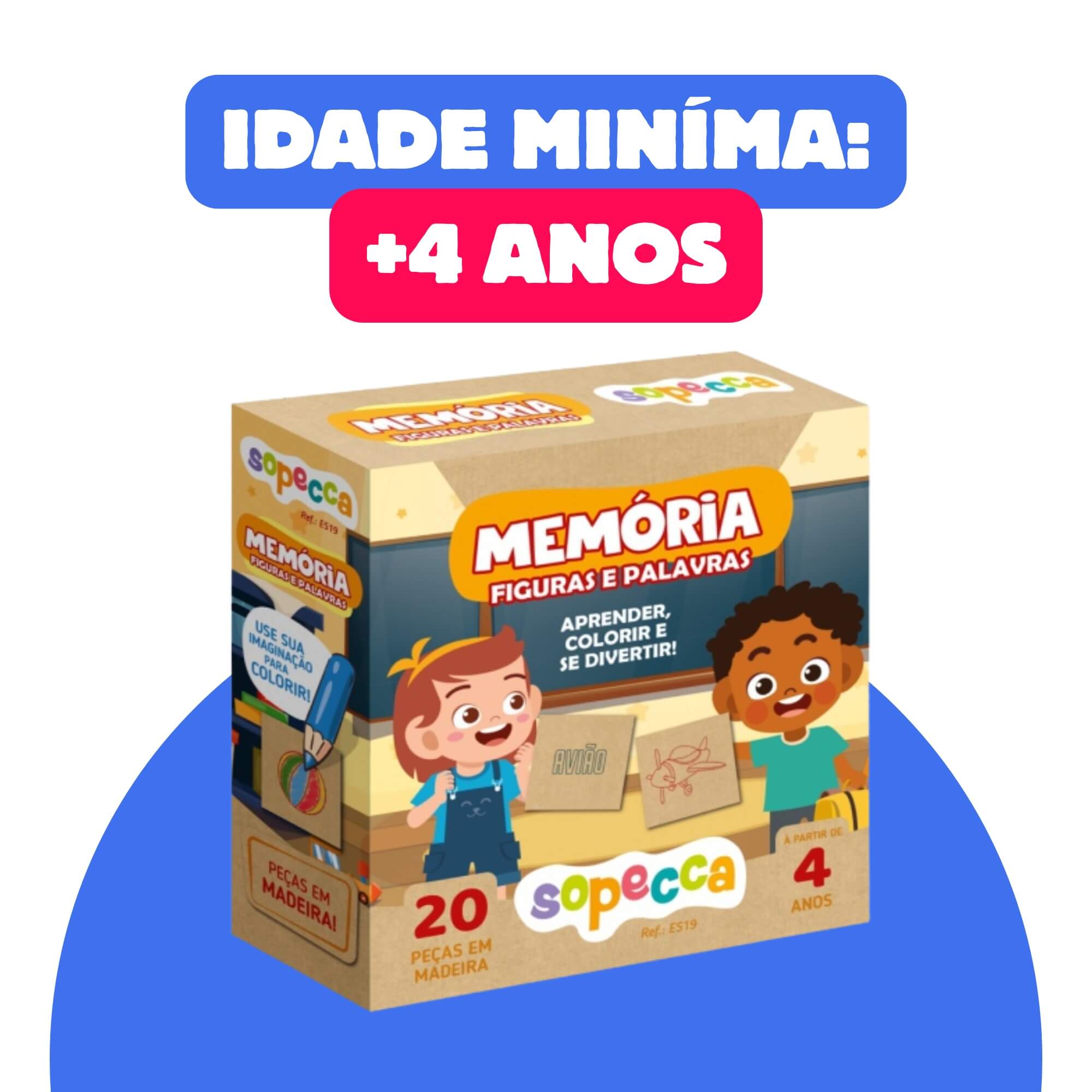 Jogo da Memória Infantil Memória Figuras e Palavras Sopecca - ES19