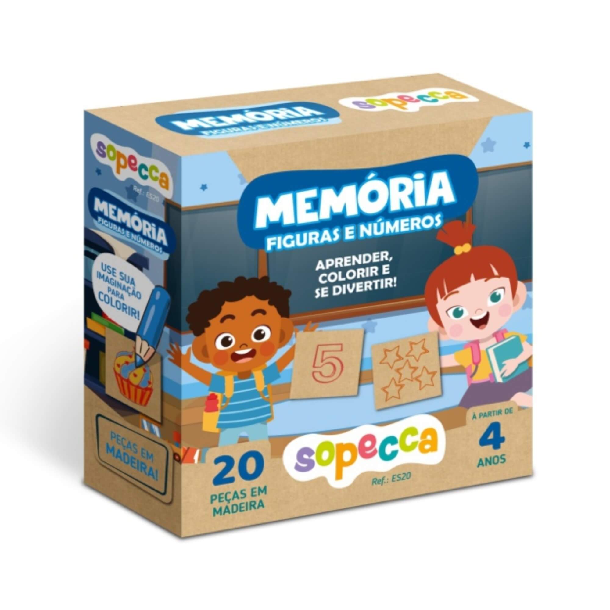 Jogo da Memória Infantil Memória Figuras e Números Sopecca - ES20