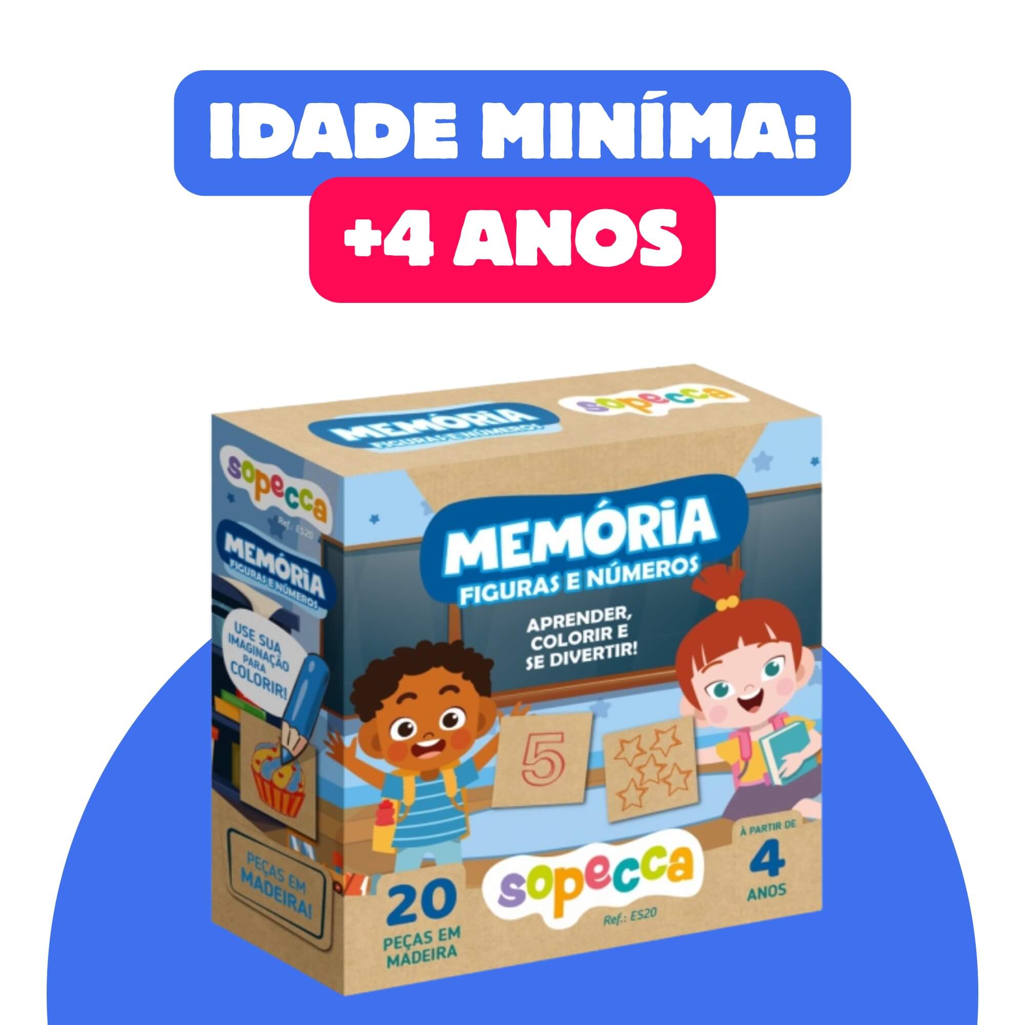 Jogo da Memória Infantil Memória Figuras e Números Sopecca - ES20