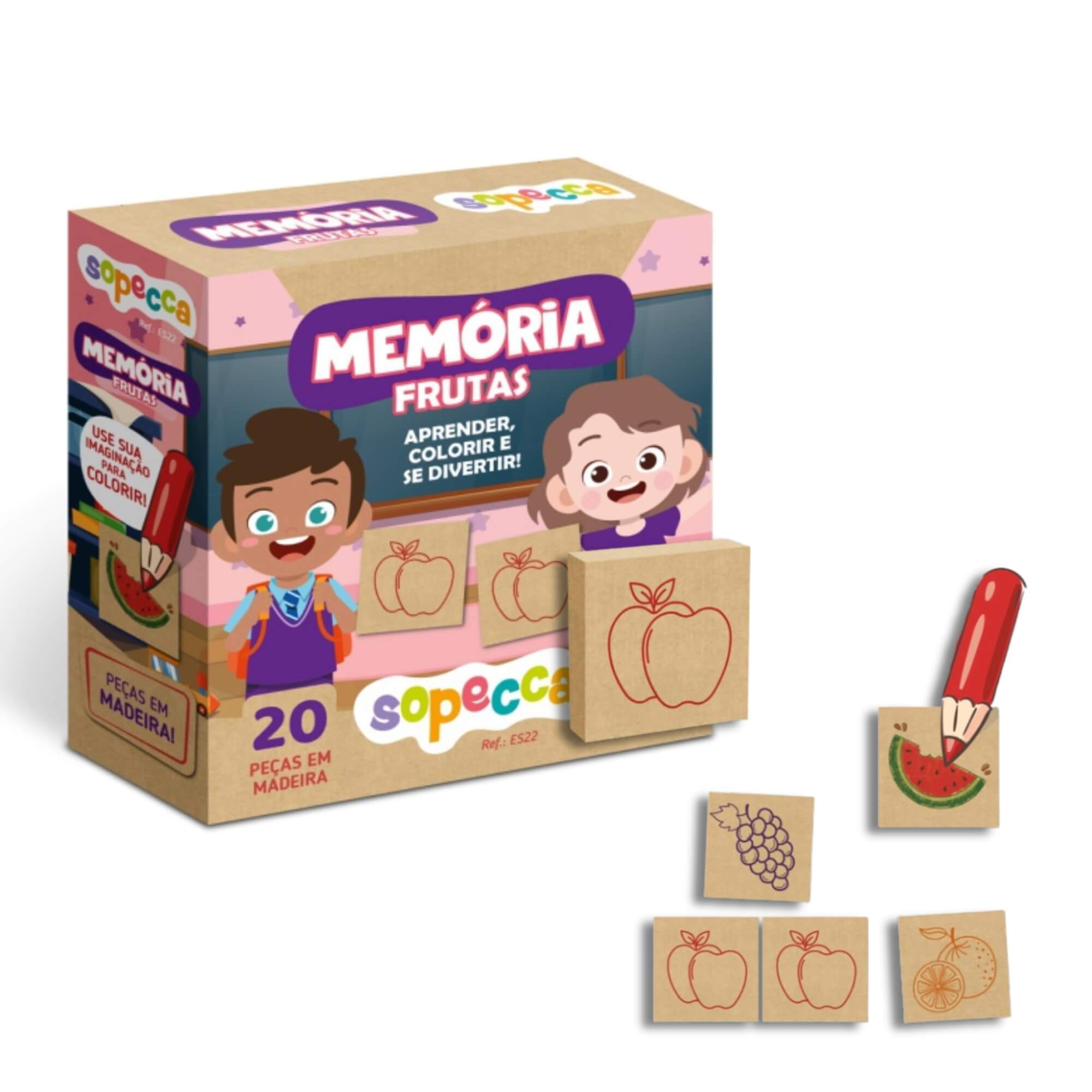 Jogo da Memória Infantil Memória Frutas Sopecca - ES22
