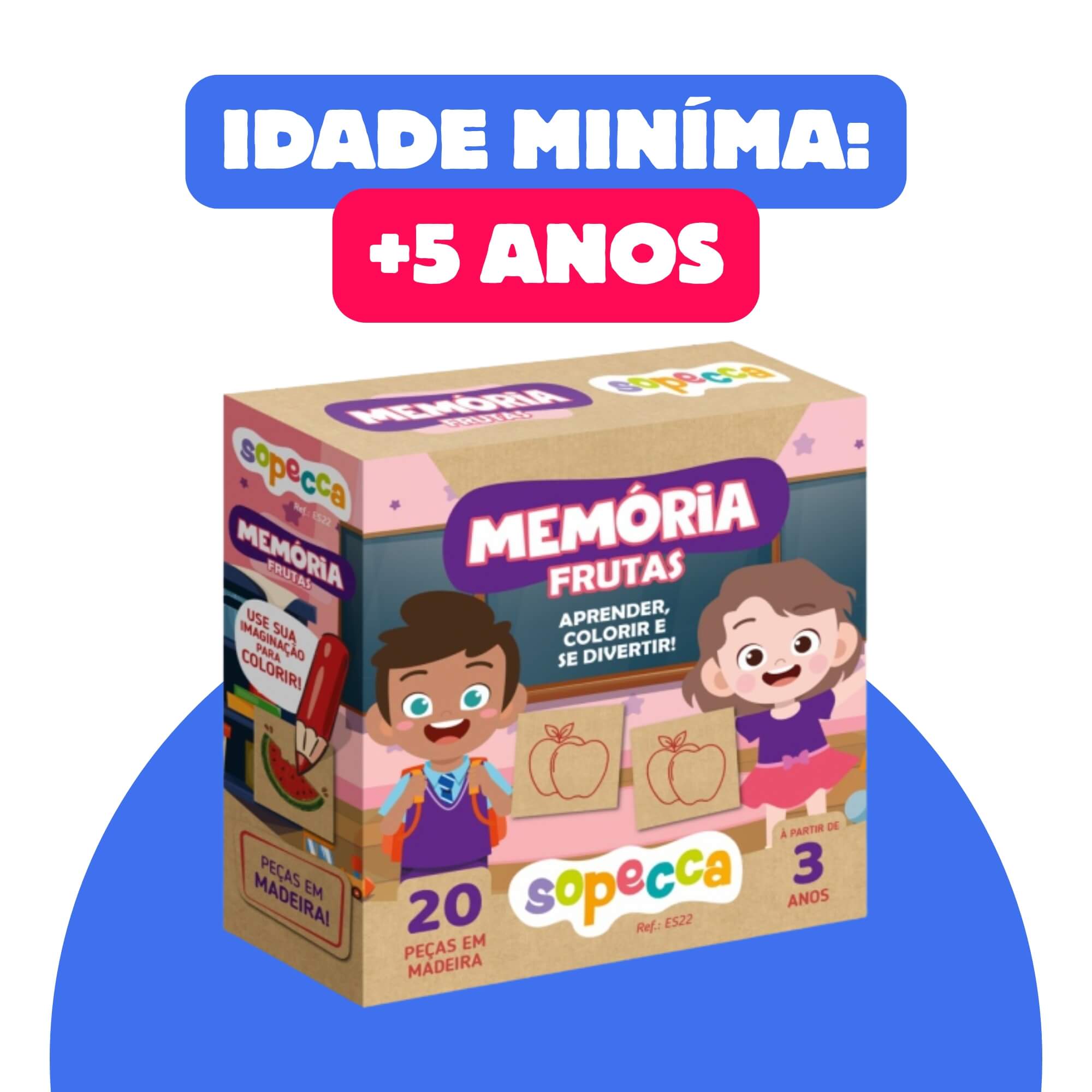 Jogo da Memória Infantil Memória Frutas Sopecca - ES22