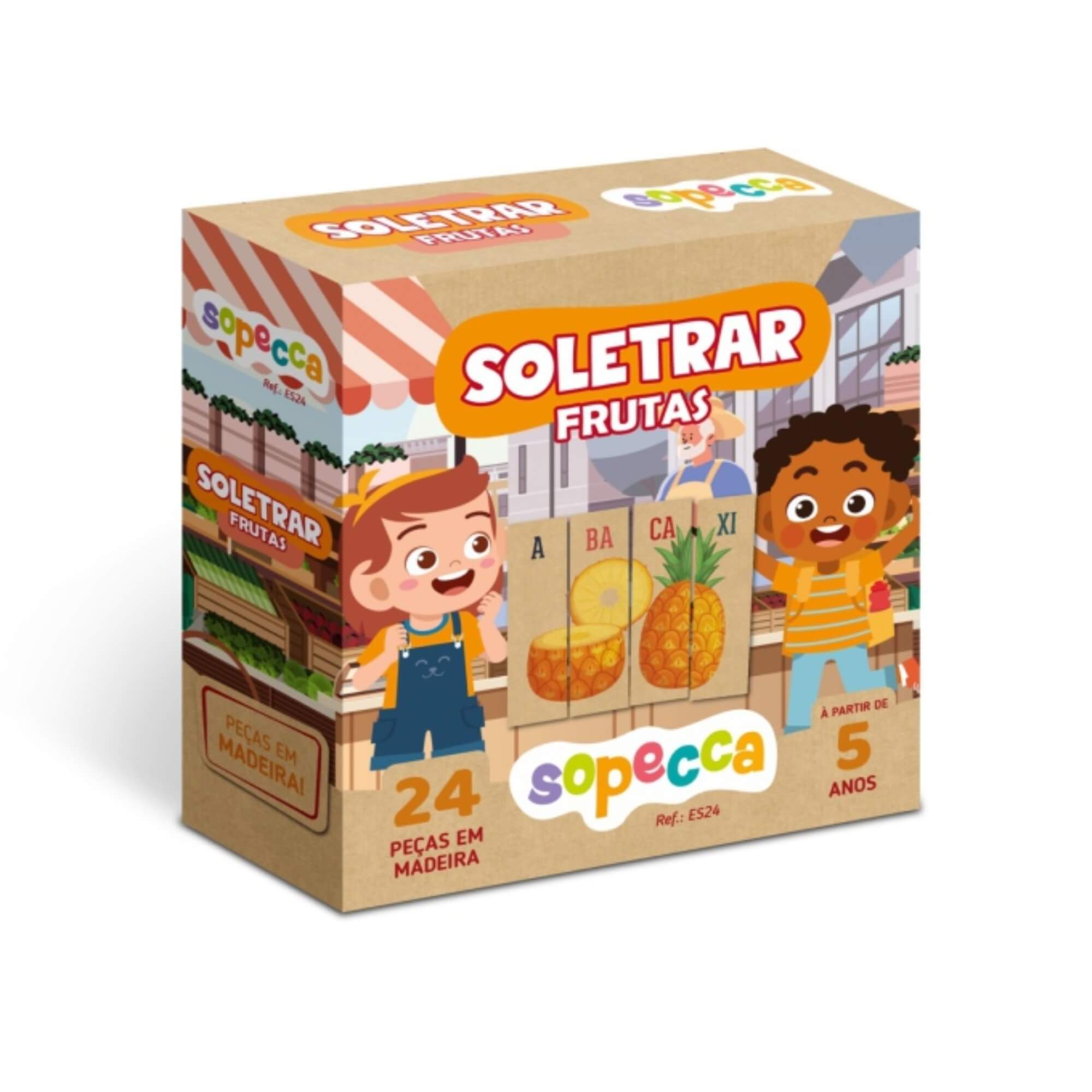 Jogo Infantil Soletrar Frutas 24 Peças Sopecca - Sopecca
