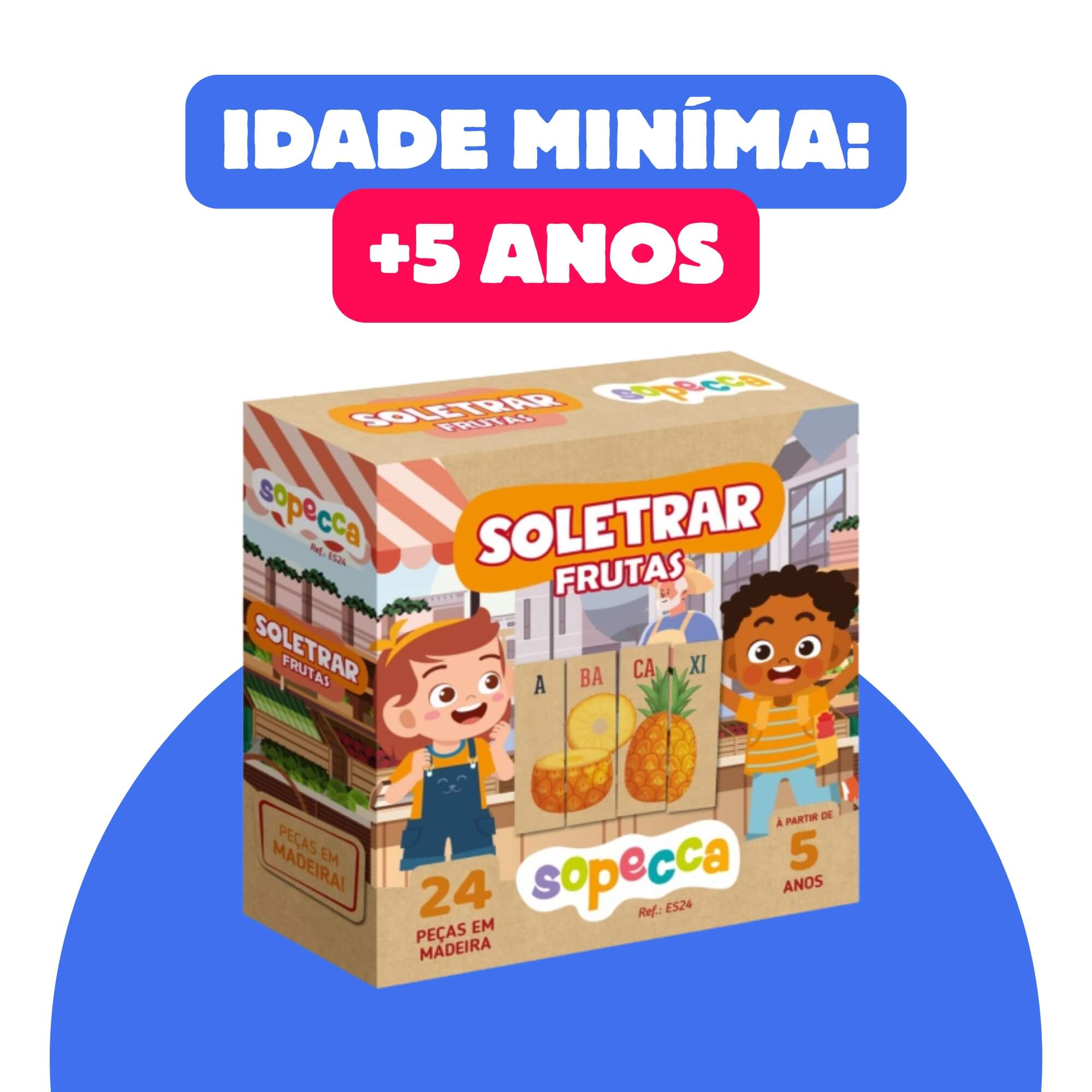 Jogo Infantil Soletrar Frutas 24 Peças Sopecca - Sopecca