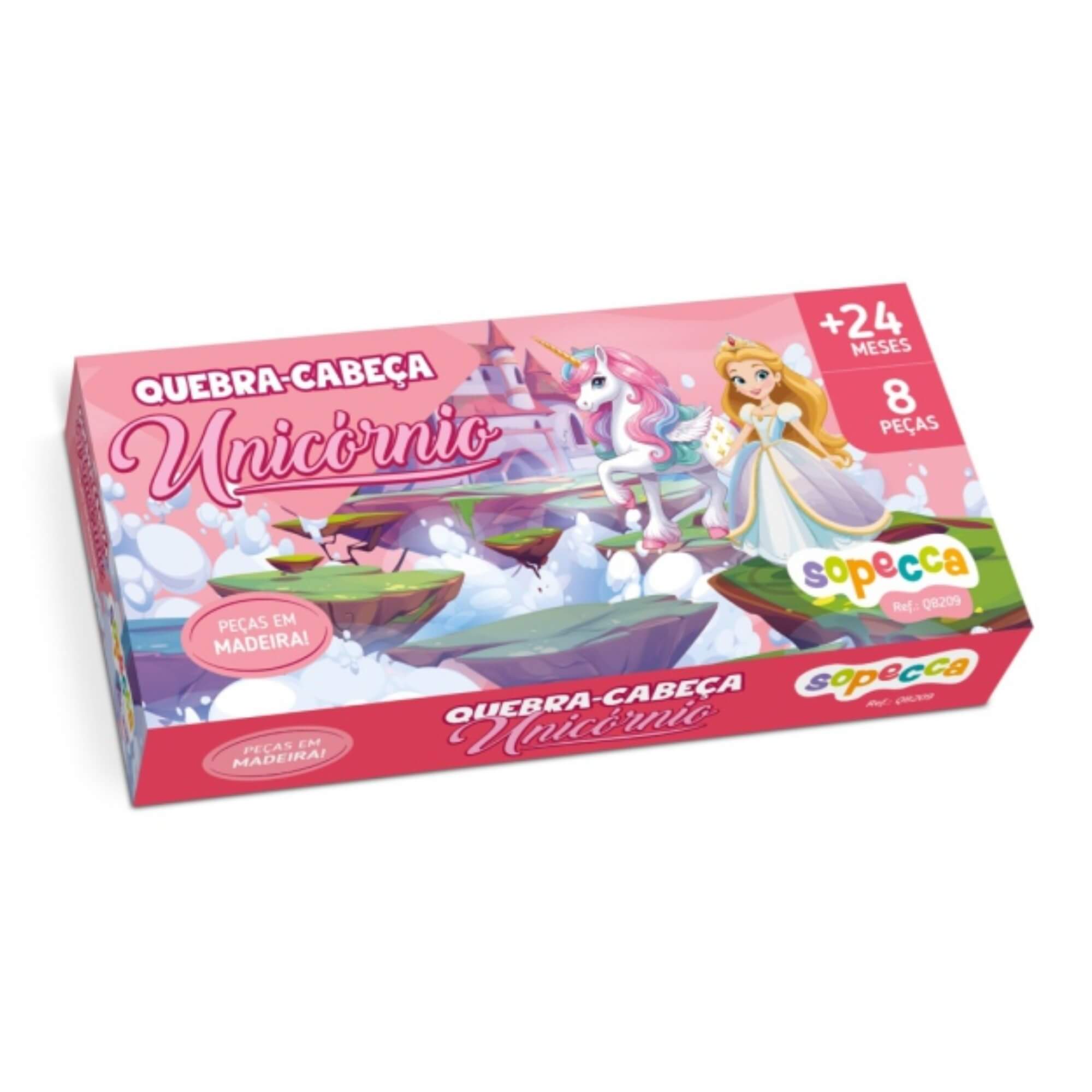 Quebra Cabeça Infantil Unicórnio 8 Peças Sopecca - QB209