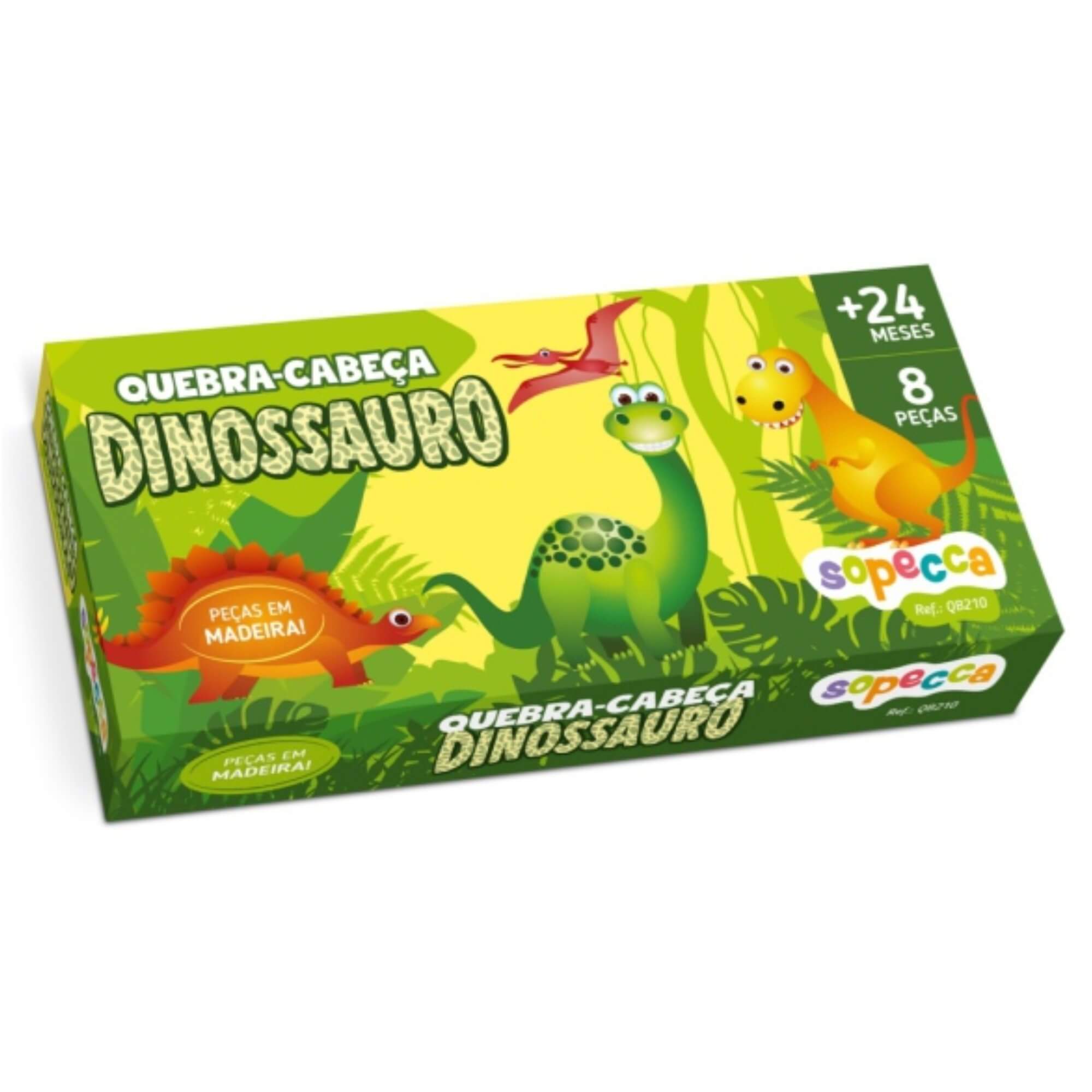 Brinquedo Infantil Quebra Cabeça Dinossauro 8 Peças Sopecca - QB210