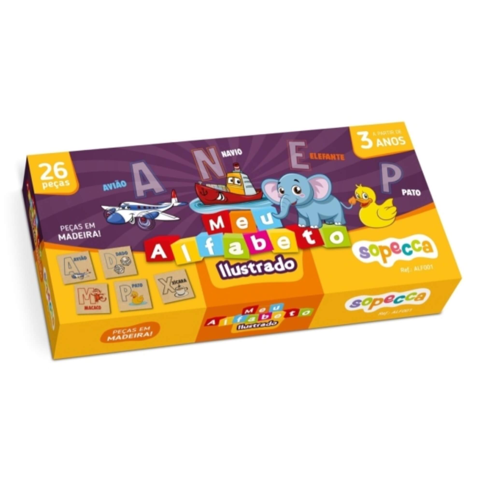 Brinquedo Infantil Educativo Meu Alfabeto Ilustrado Sopecca - ALF001