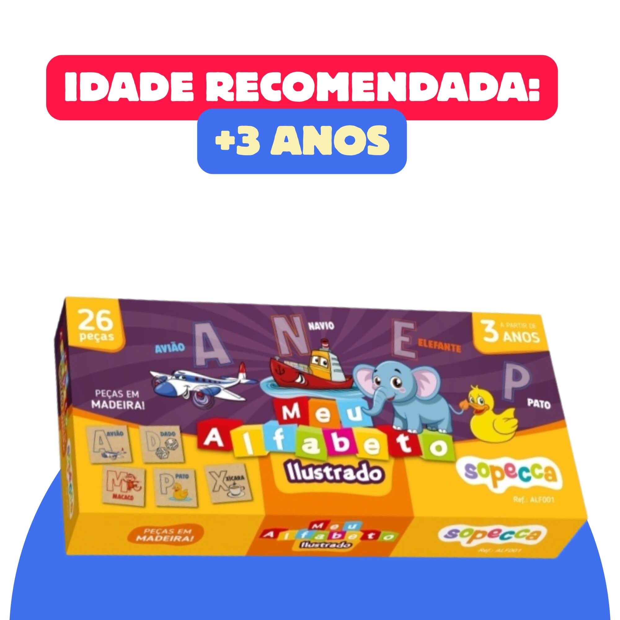 Brinquedo Infantil Educativo Meu Alfabeto Ilustrado Sopecca - ALF001