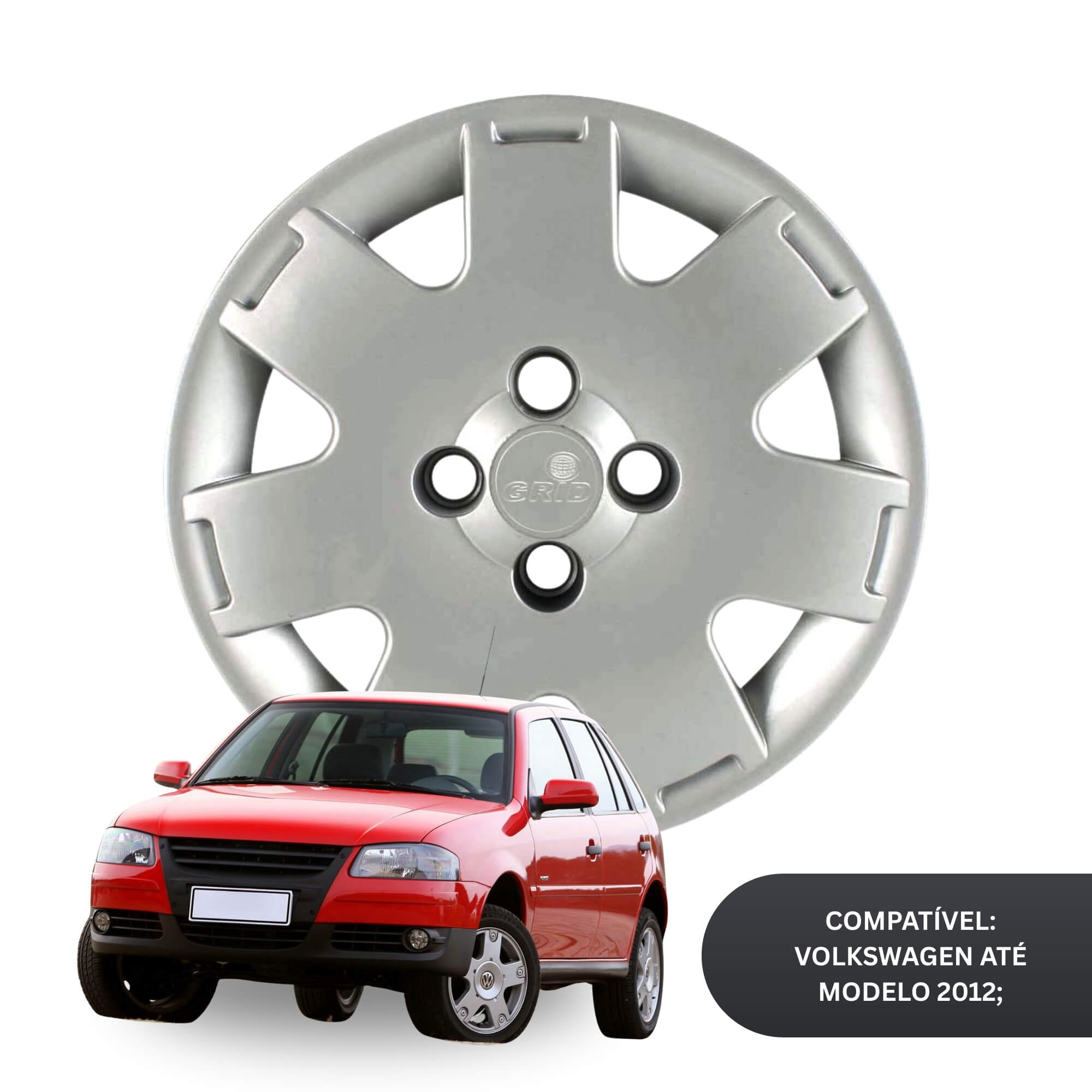 Calota Aro 14" cor Prata Modelo Gol/Parati G4 2006 Jogo c/ 4 Calotas Grid - 061CA-PTA-E