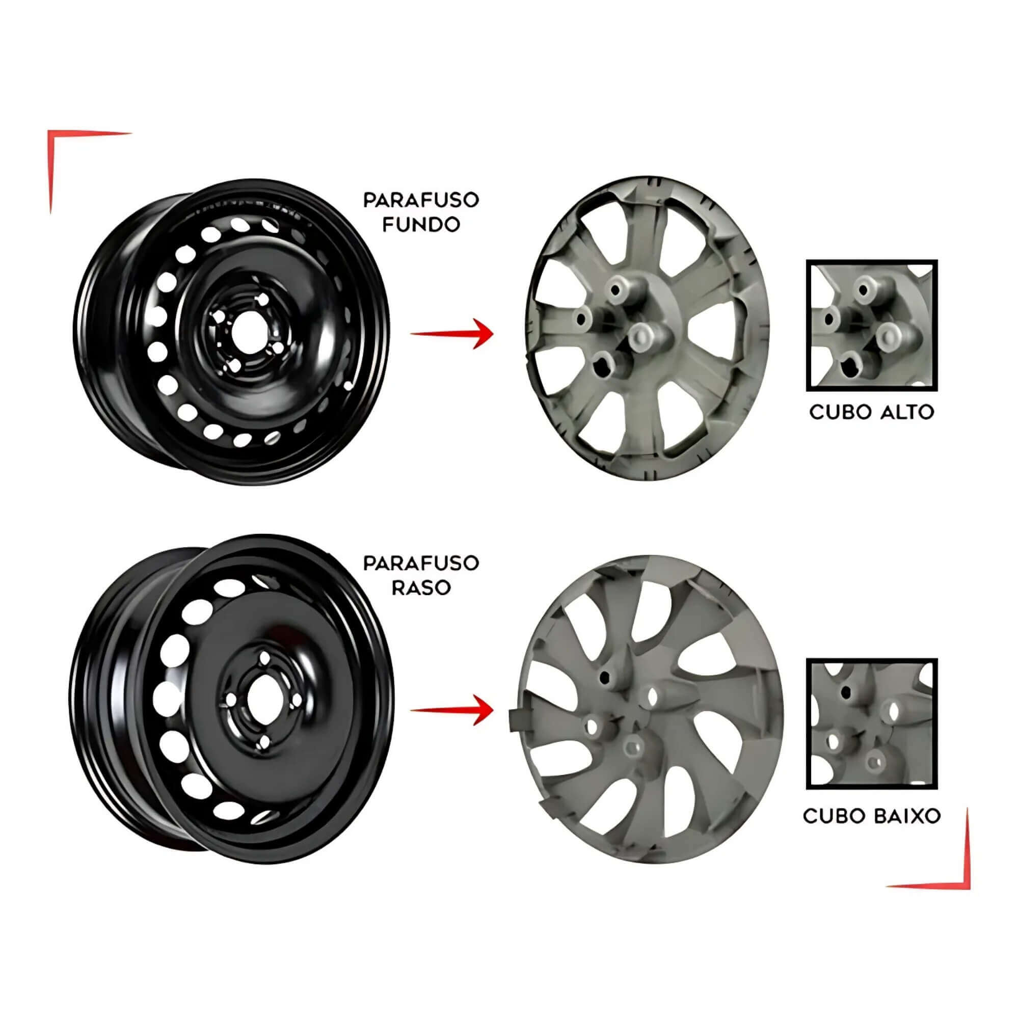 Calota Aro 13" cor Prata Modelo Uno Vivace 1.0 11/13 Jogo c/ 4 Calotas Grid - 076CB-PTA-E