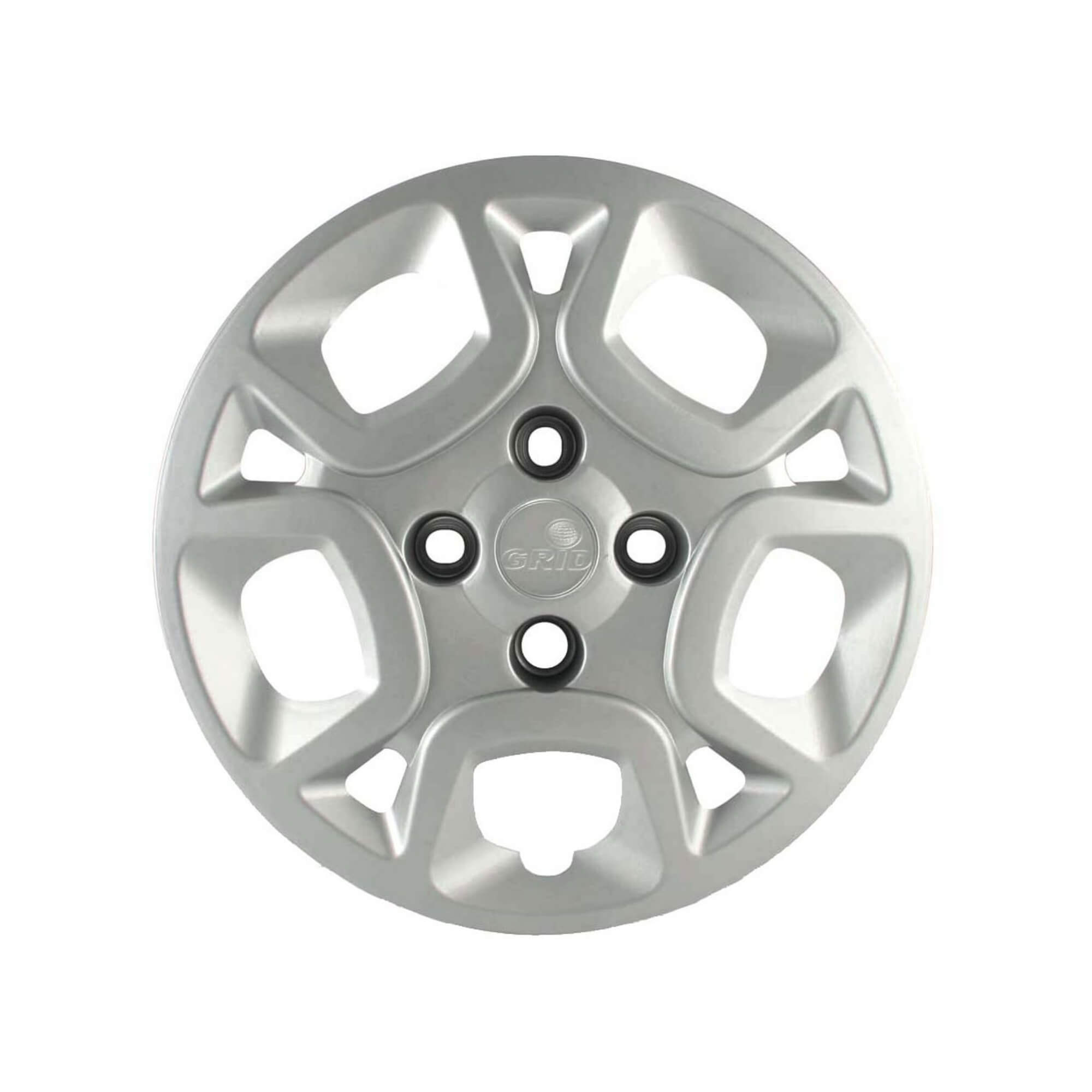 Calota Aro 14" cor Prata Modelo Uno Attractive 1.4 2011 Jogo c/ 4 Calotas Grid - 077CB-PTA-E