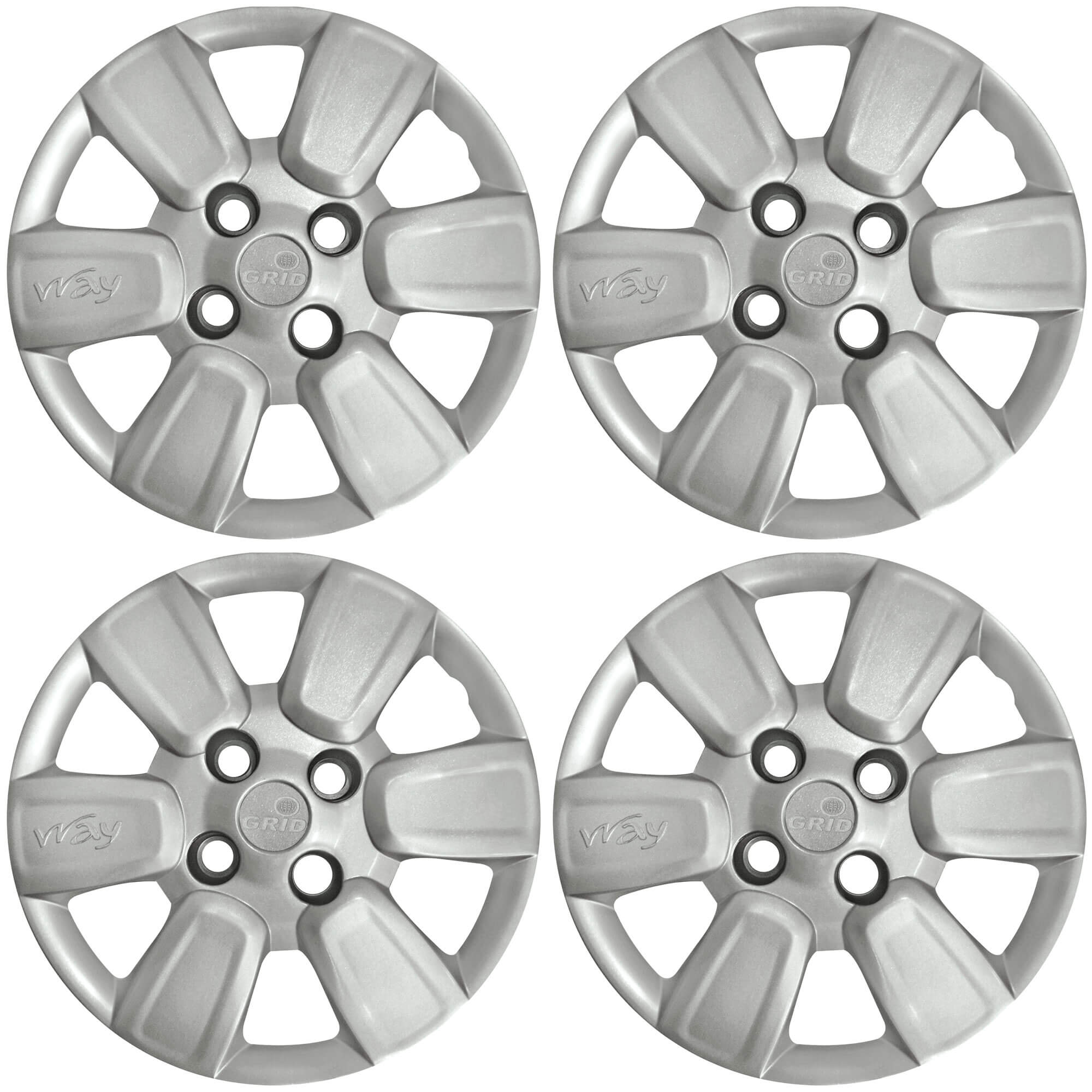 Calota Aro 14" cor Prata Modelo Uno Way 2014 Jogo c/ 4 Calotas Grid - 156CB-PTA-E