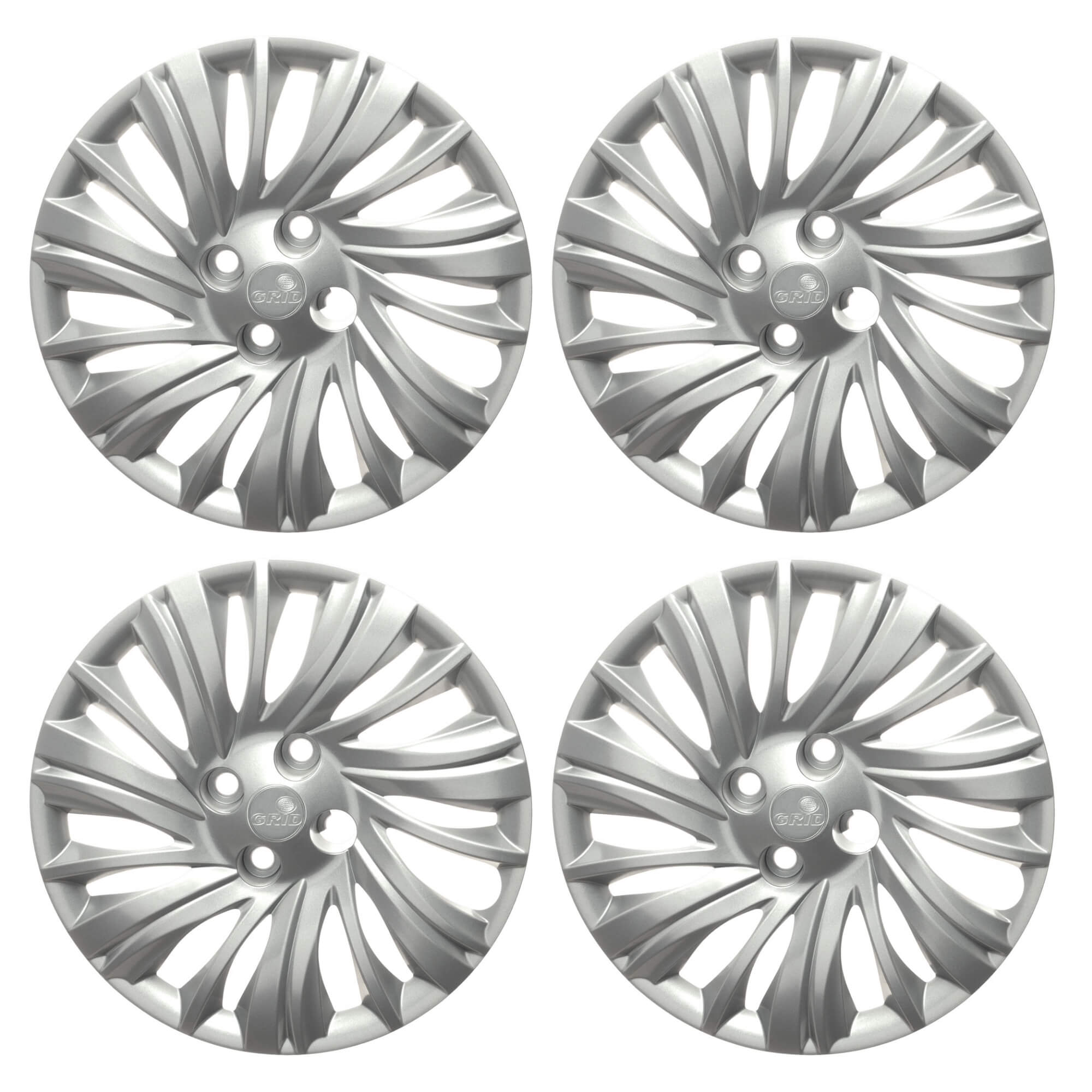 Calota Aro 14" cor Prata modelo Siena/Palio/Punto 14/16 Jogo c/ 4 Calotas Grid - 224CB-PTA-E