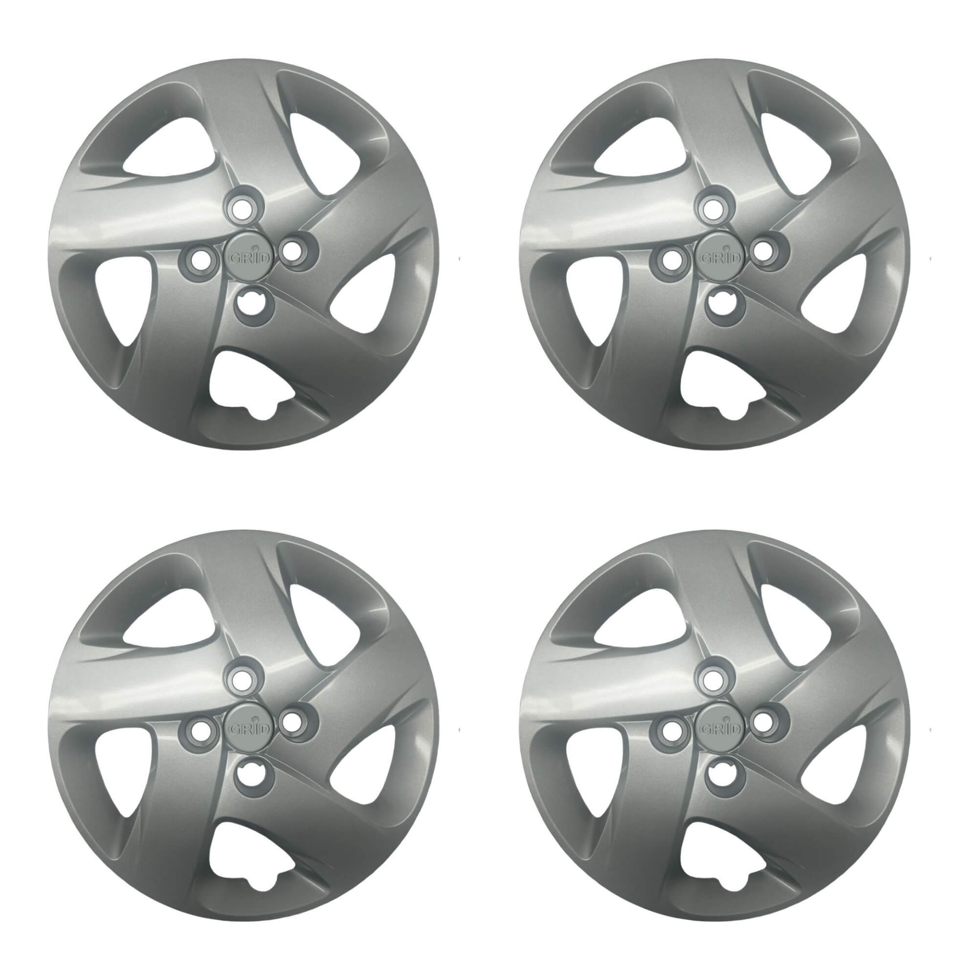 Calota Aro 14" cor Prata modelo Mobi 19/20 Jogo c/ 4 Calotas Grid - 298CB-PTA-E