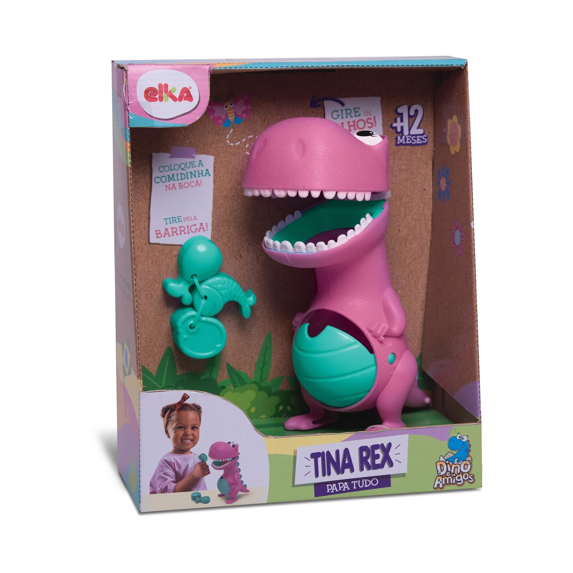 Boneco Infantil Tina Rex Papa Tudo Dinossauro Elka - 1299