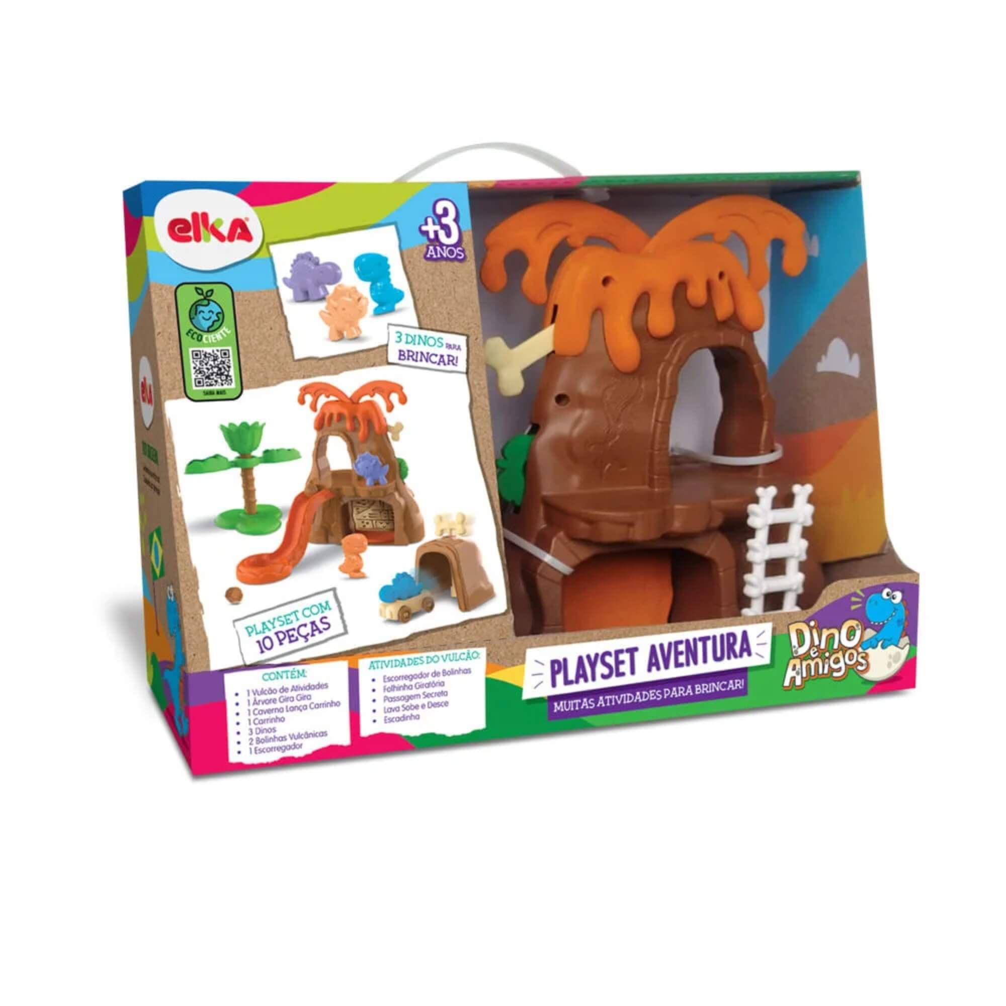 Brinquedo Infantil Playset Aventura Dino e Amigos Elka - 1270