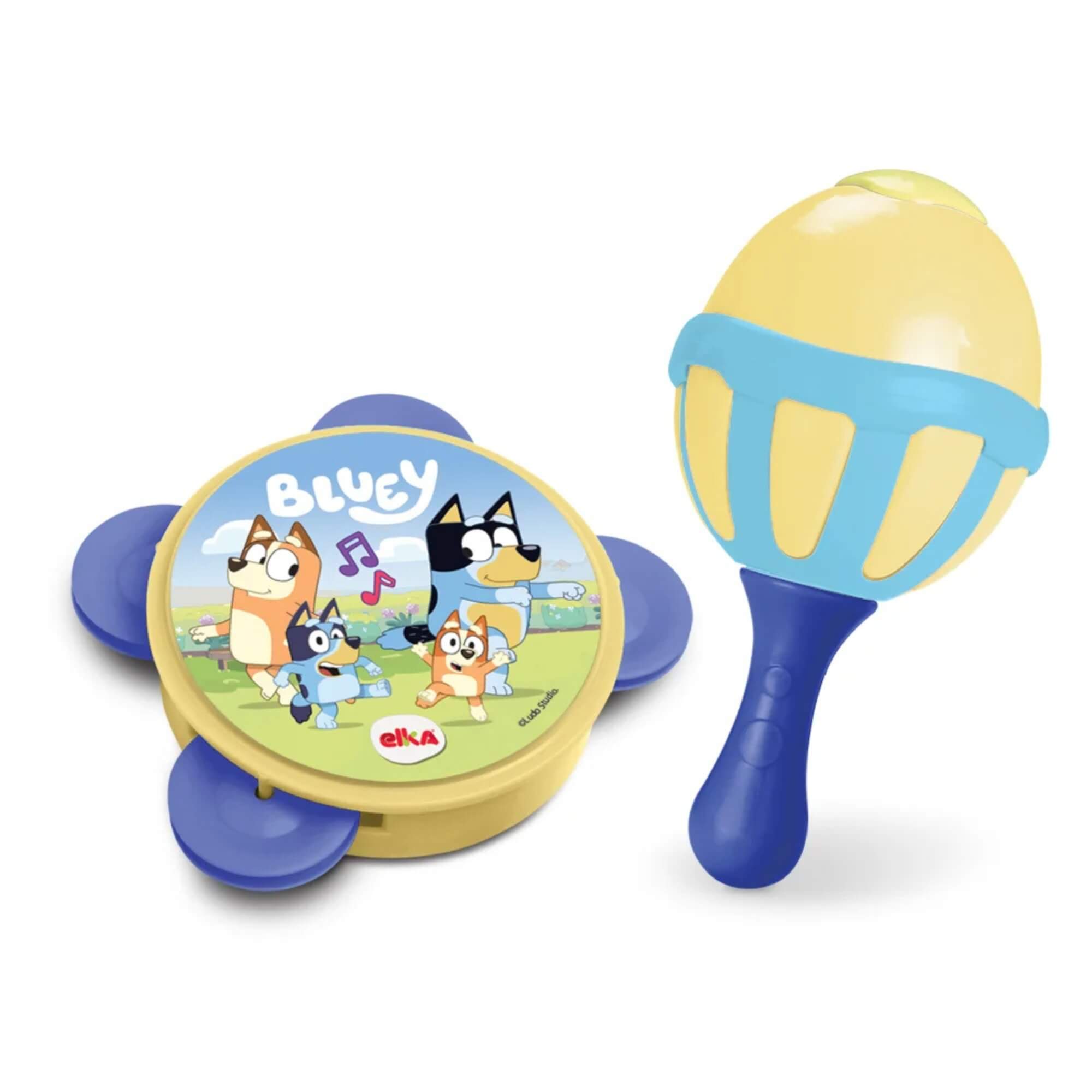 Brinquedo Kit Musical Bluey - Maraca e Pandeiro para Crianças +24 meses Elka - 1313