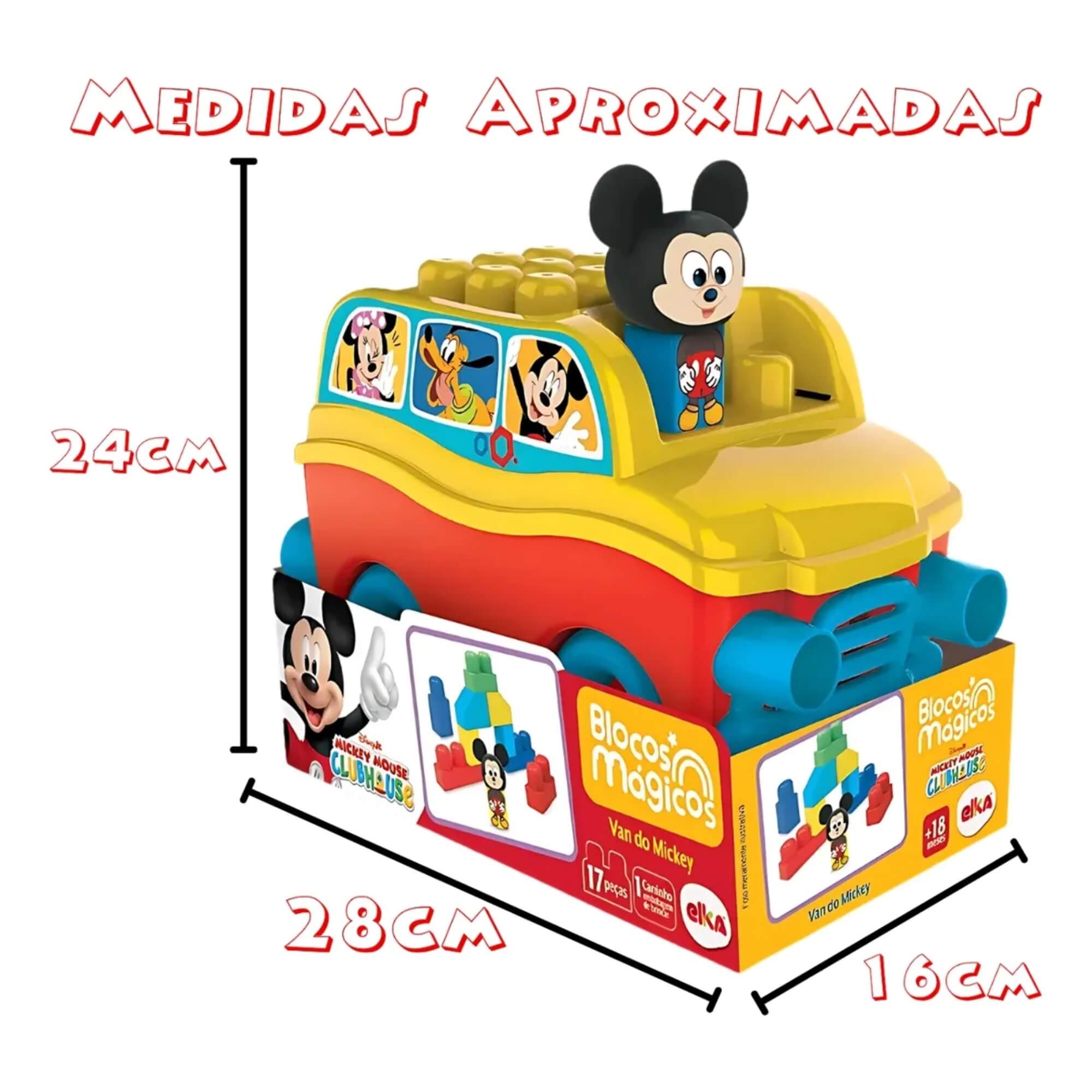 Brinquedo Infantil Blocos Mágicos Van do Mickey Disney (Cores Sortidas) Elka - 1321