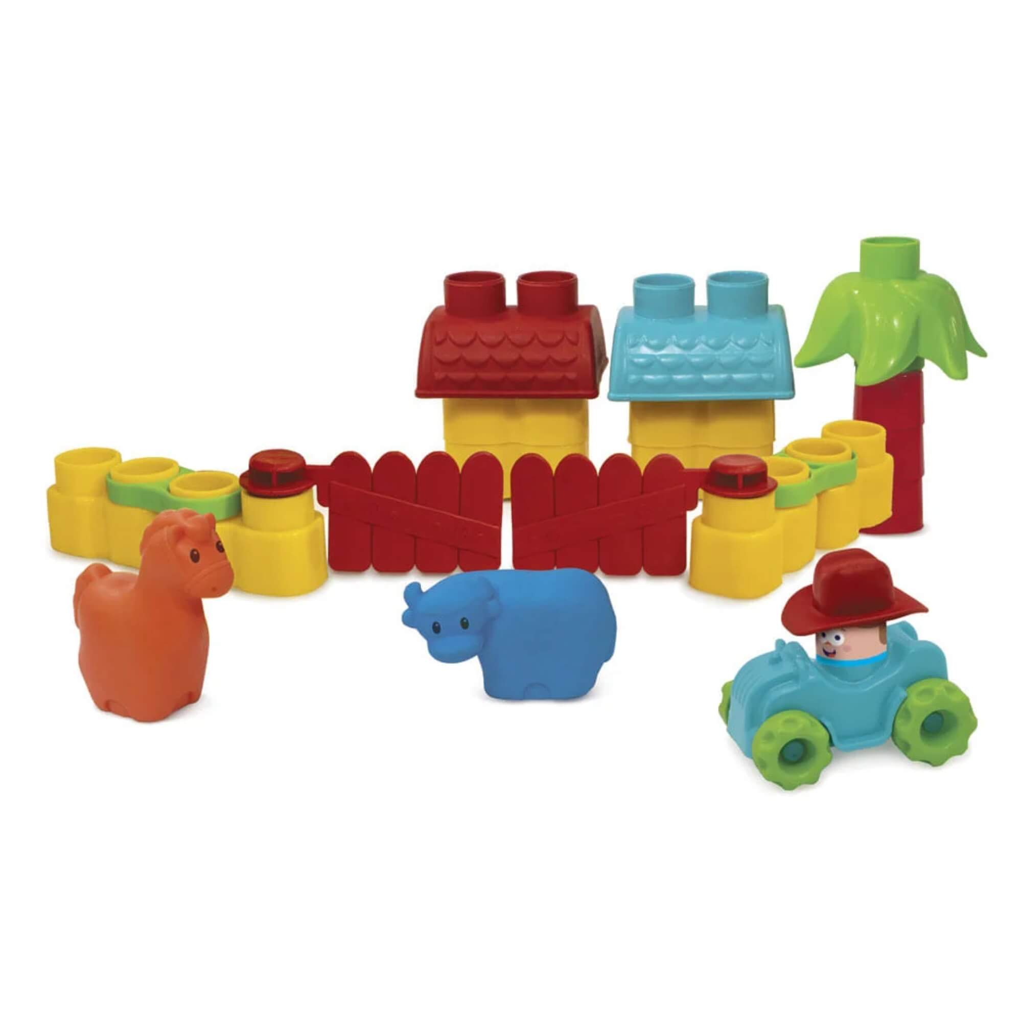 Brinquedo Infantil Blocos de Montar Fofo Blocos Fazendinha 25 peças Elka - 1093