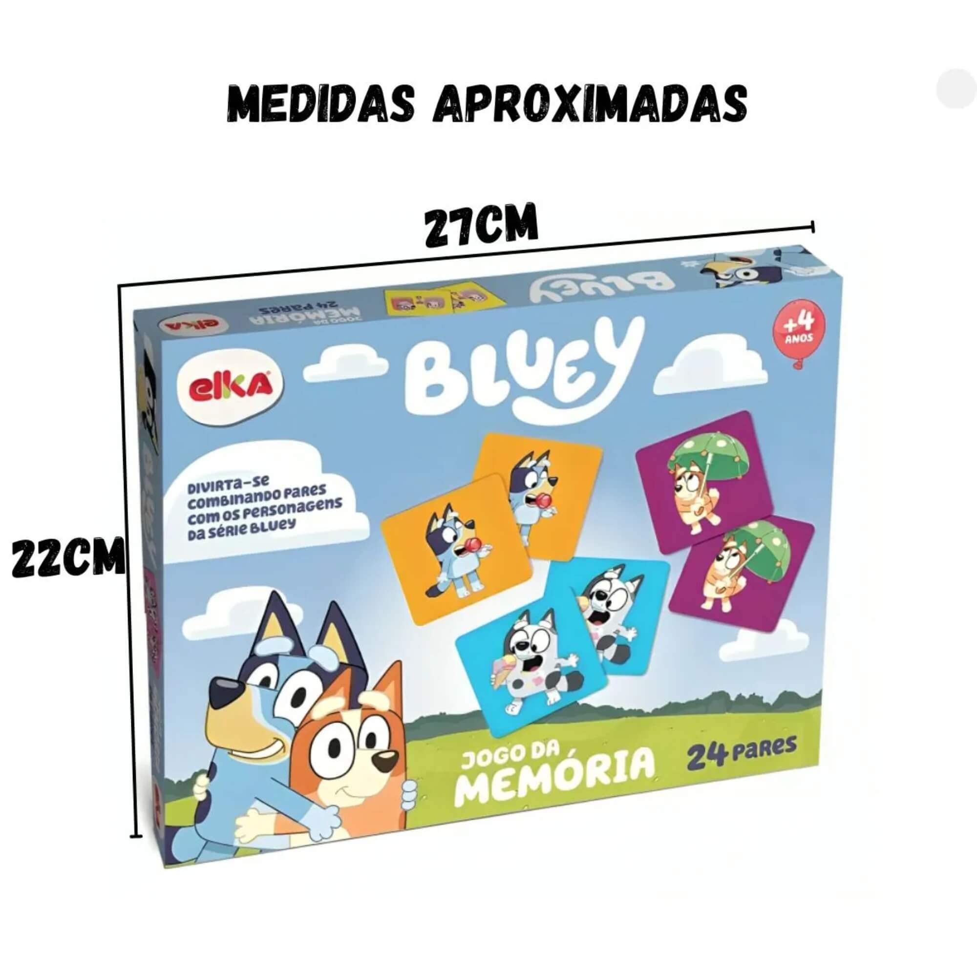 Jogo da Memoria Bluey 24 Pares de Cartas Elka - 1285