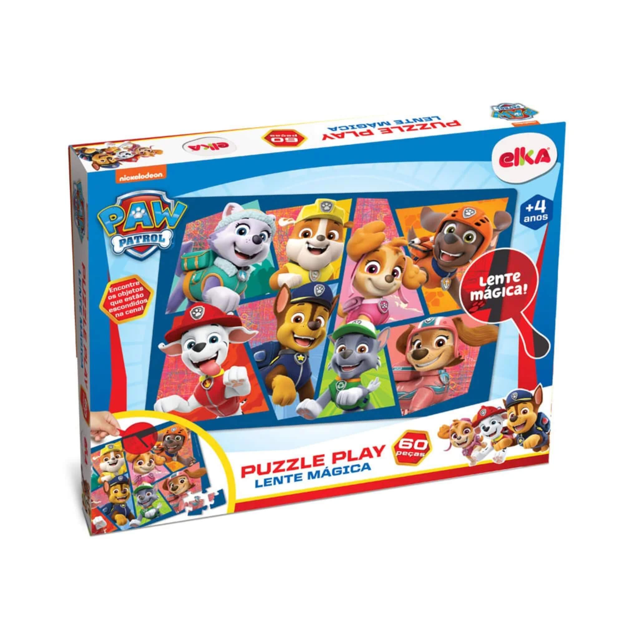 Quebra-Cabeça Puzzle Play 60 peças Patrulha Canina - Lente Mágica Elka - 1274