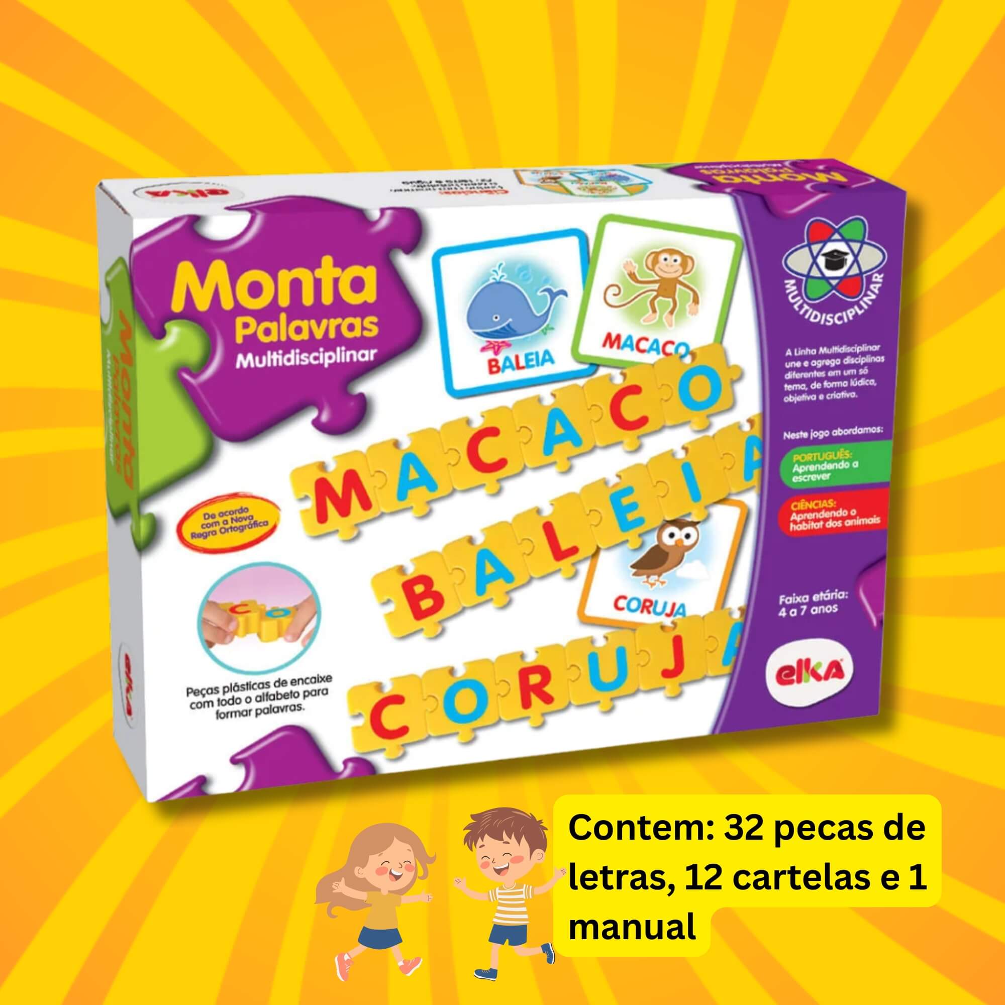 Jogo Educativo Monta Palavras Multidisciplinar Elka - 769