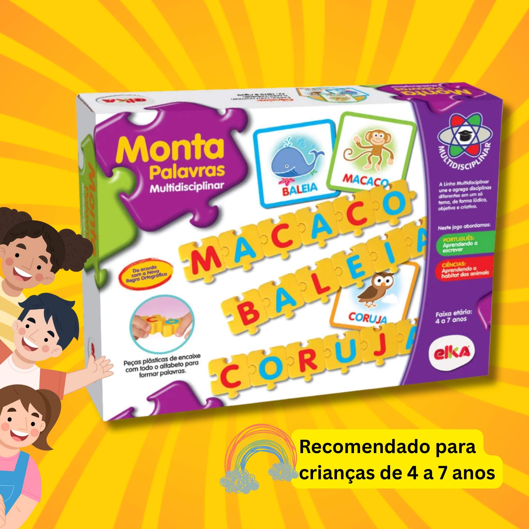 Jogo Educativo Monta Palavras Multidisciplinar Elka - 769