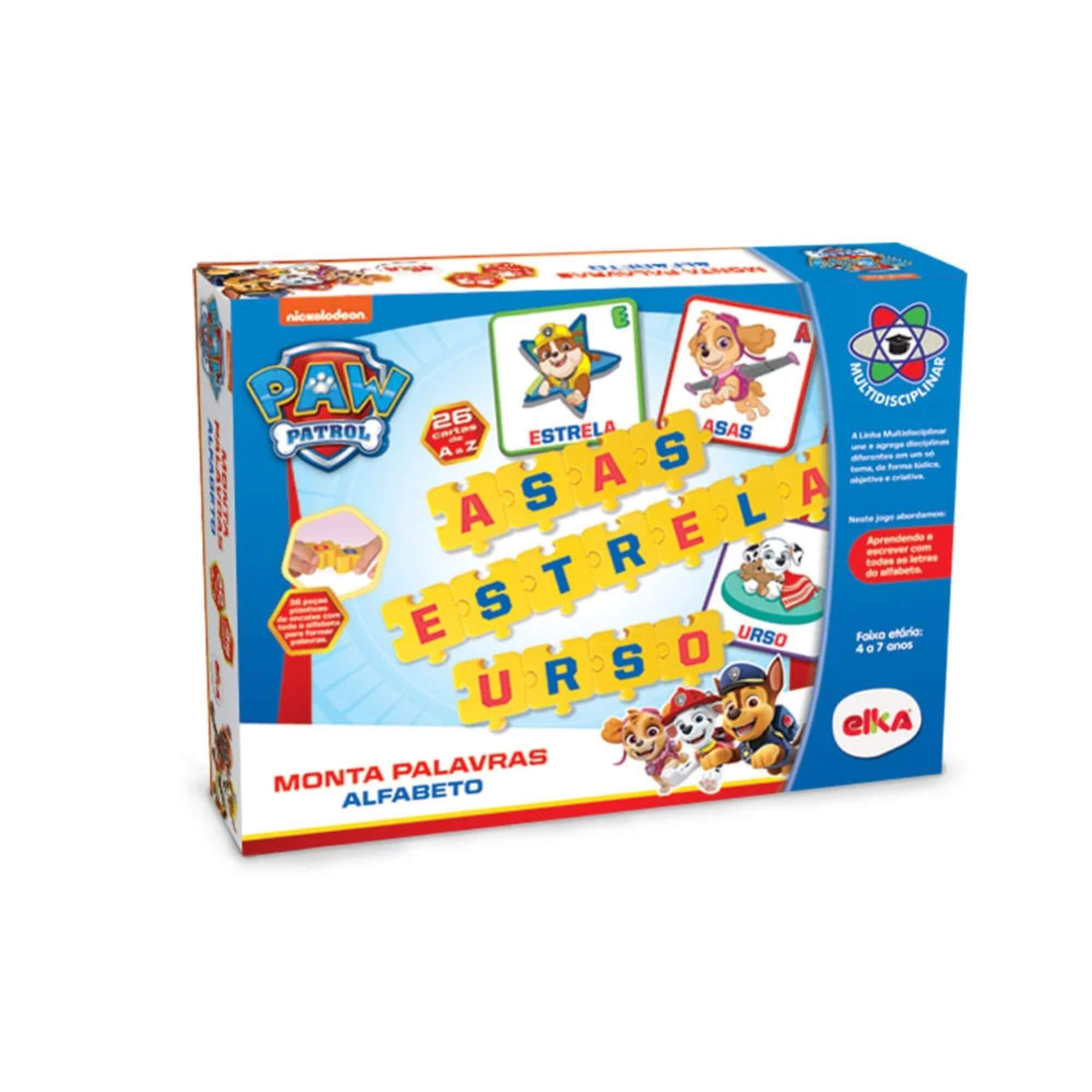 Jogo Educativo Monta Palavra Alfabeto Patrulha Canina Elka - 1268