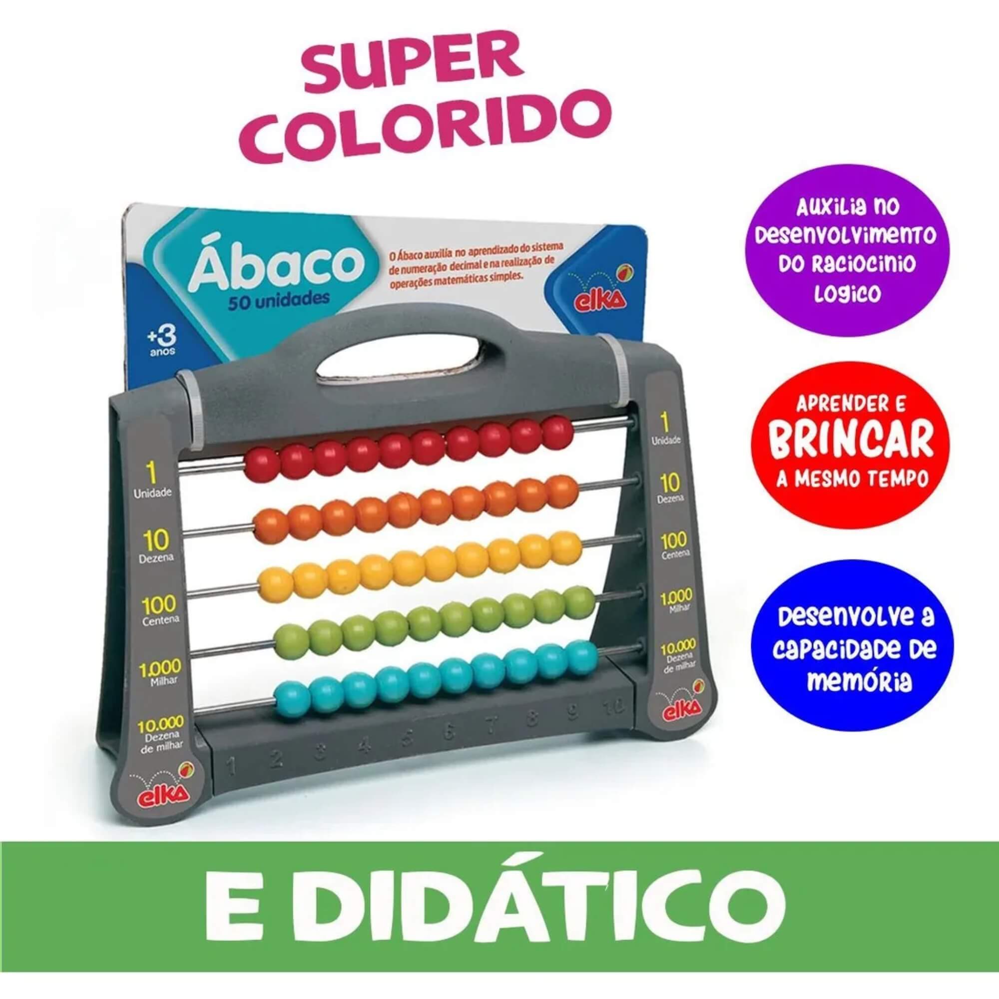 Brinquedo Escolar Pedagógico Ábaco 50 Elka - 1001