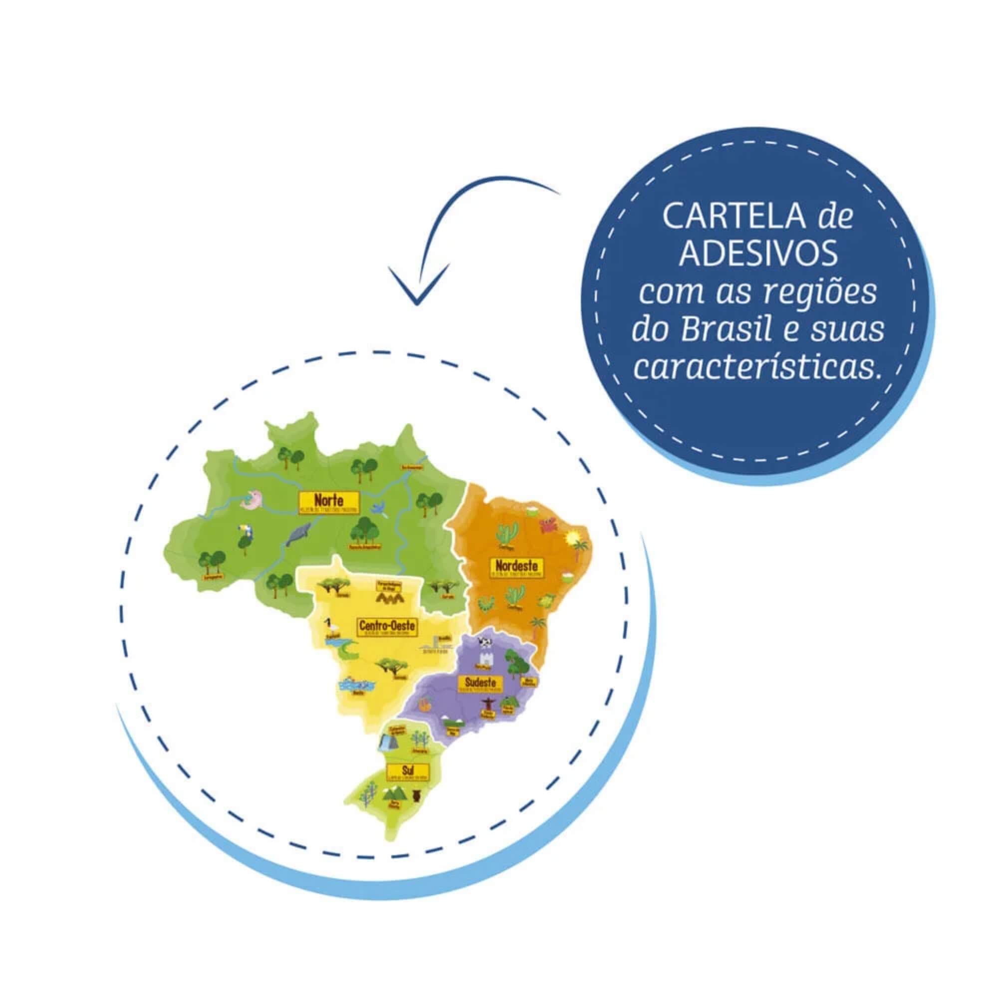 Jogo Educativo Mapa do Brasil em Plástico 3D Elka - 1109