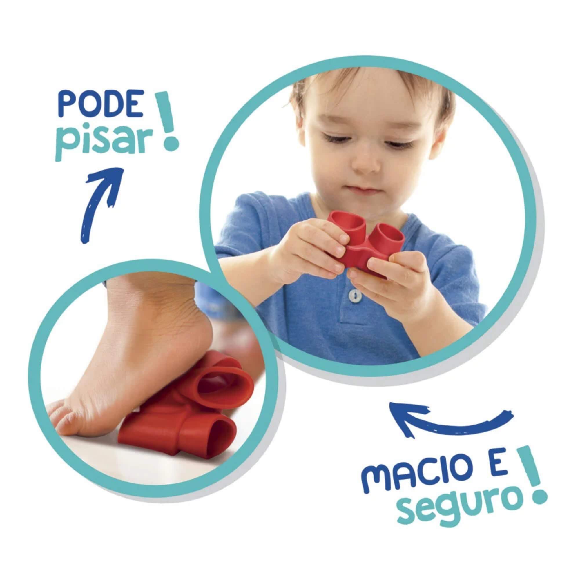 Brinquedo Infantil Fofo Blocos Barco Pirata 13 Peças Elka - 1045