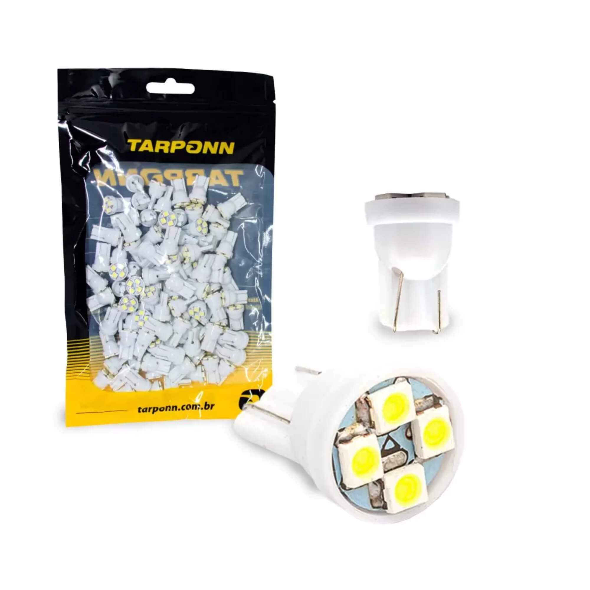 Lâmpada LED Pingo T10-3528-4SMD 12V 6000K Sem Blister (unidade) Tarponn - TP-5303