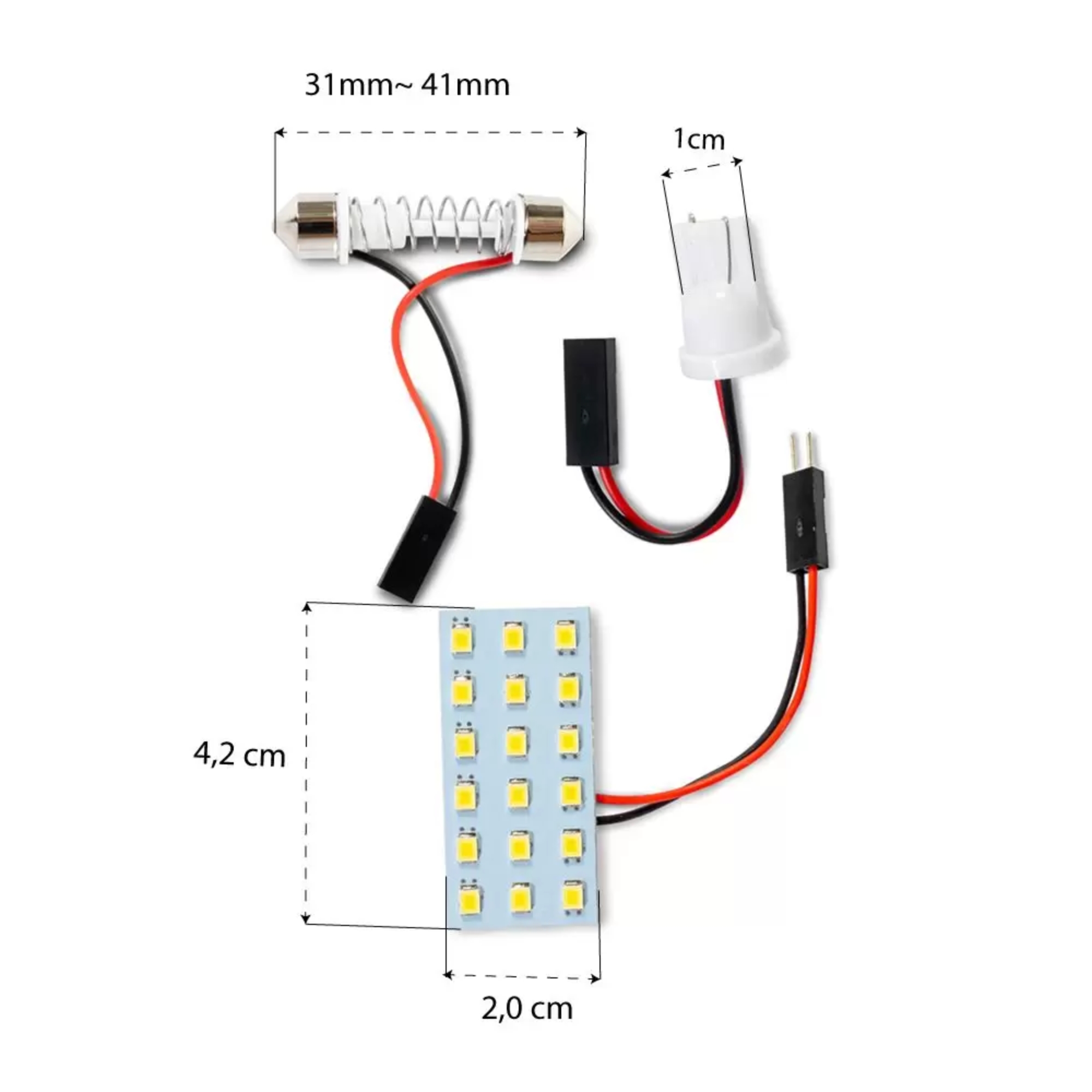 Lâmpada LED Placa Torpedo F-3528-18SMD com 2 Conectores Tarponn - TP-5018
