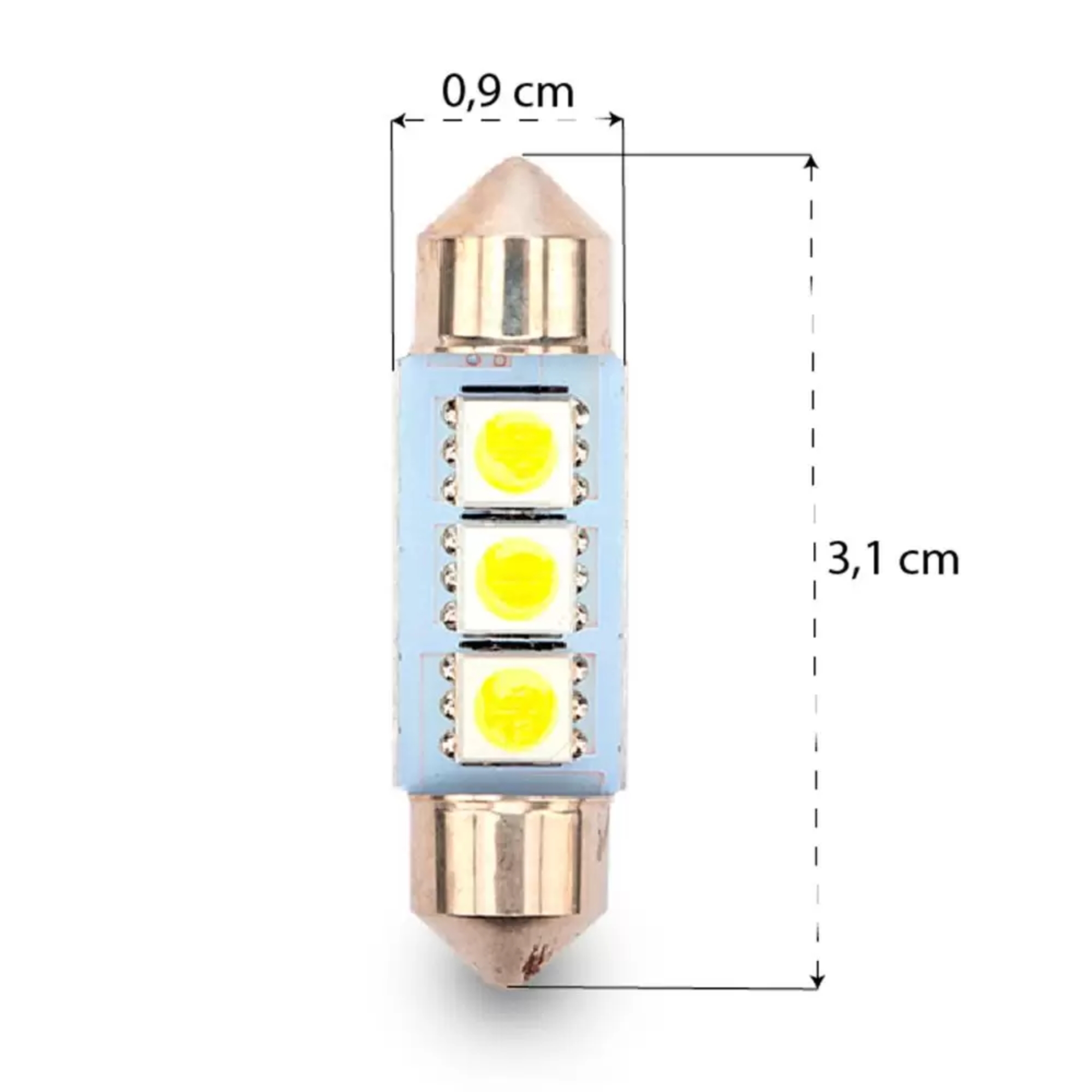 Lâmpada LED SJ-5050-3SMD-31MM 12v 6000k sem Blister (unidade) Tarponn - TP-5316