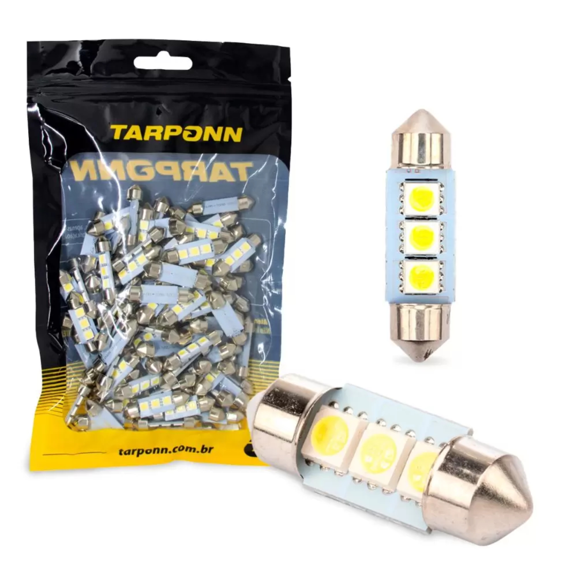 Lâmpada LED Torpedo SJ-5050-3SMD-36MM 12V 6.000K Tarponn - TP-5317