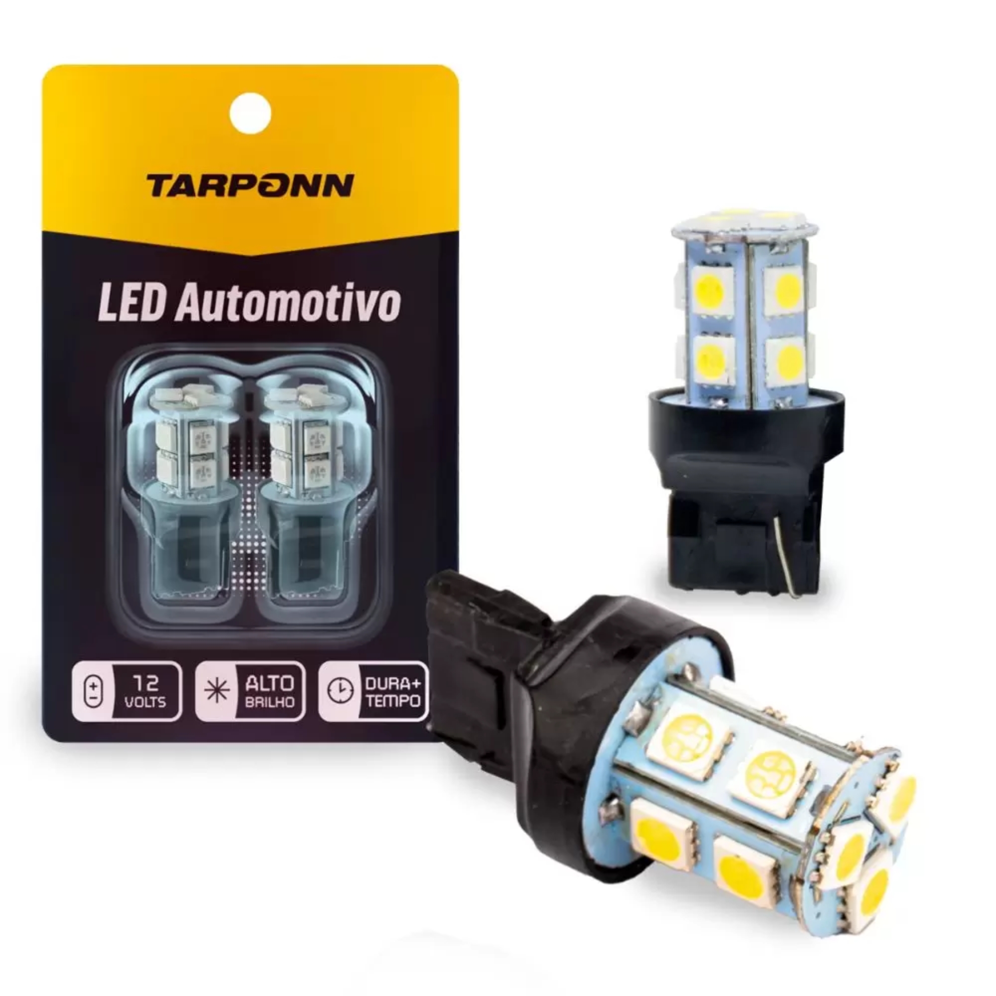 Par de Lâmpadas LED T20-5050-13SMD 1 Polo 12v 6000k Tarponn - TP-5057