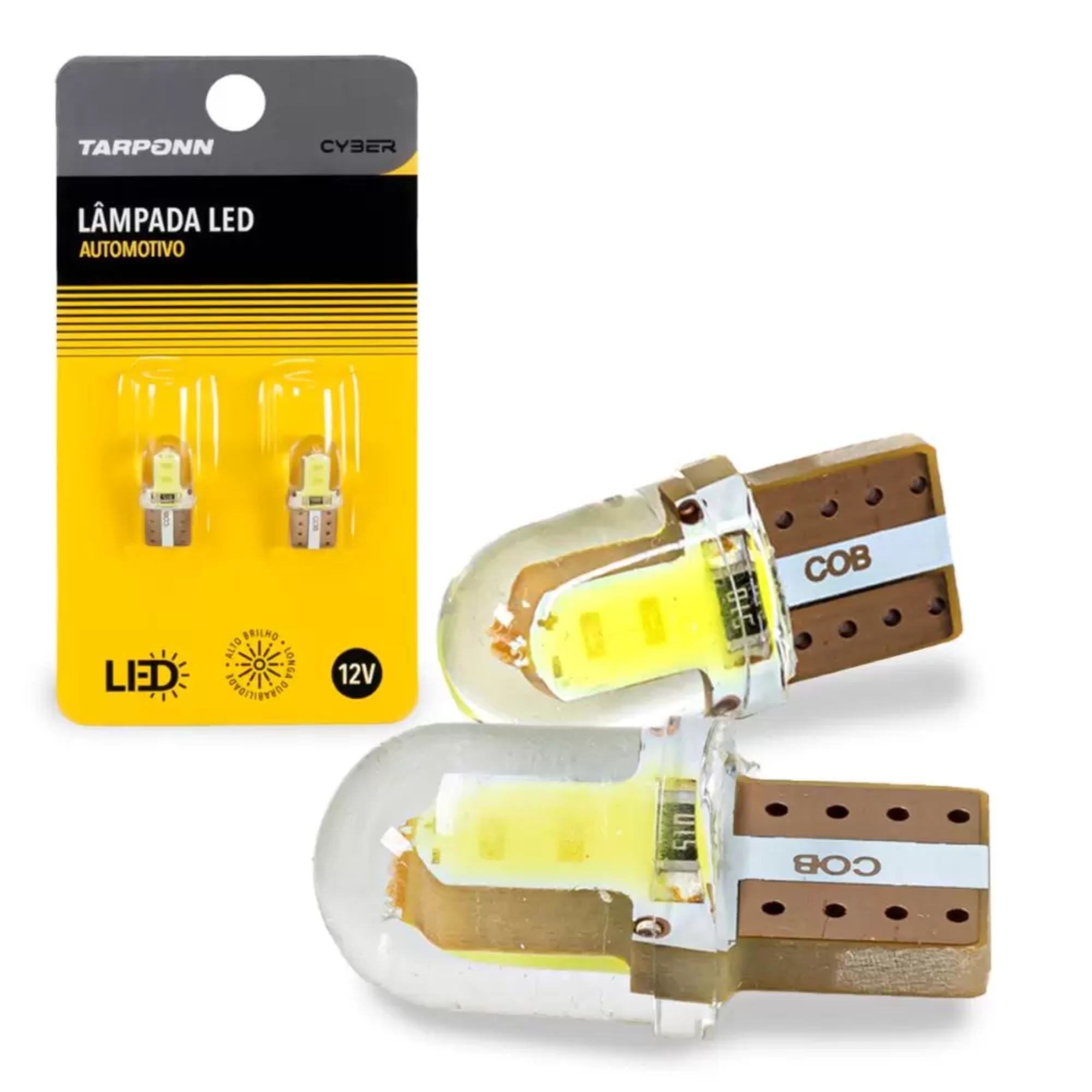 Par de Lâmpadas LED T10 Silicon COB LED CYBER Tarponn - TP-5002
